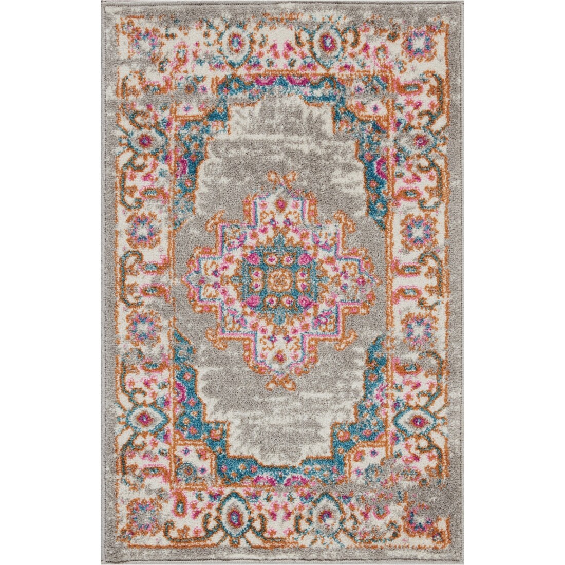 HomeRoots 4000385266 2 x 3 (ft) Polypropylene Grey Rectangular Indoor Area rug