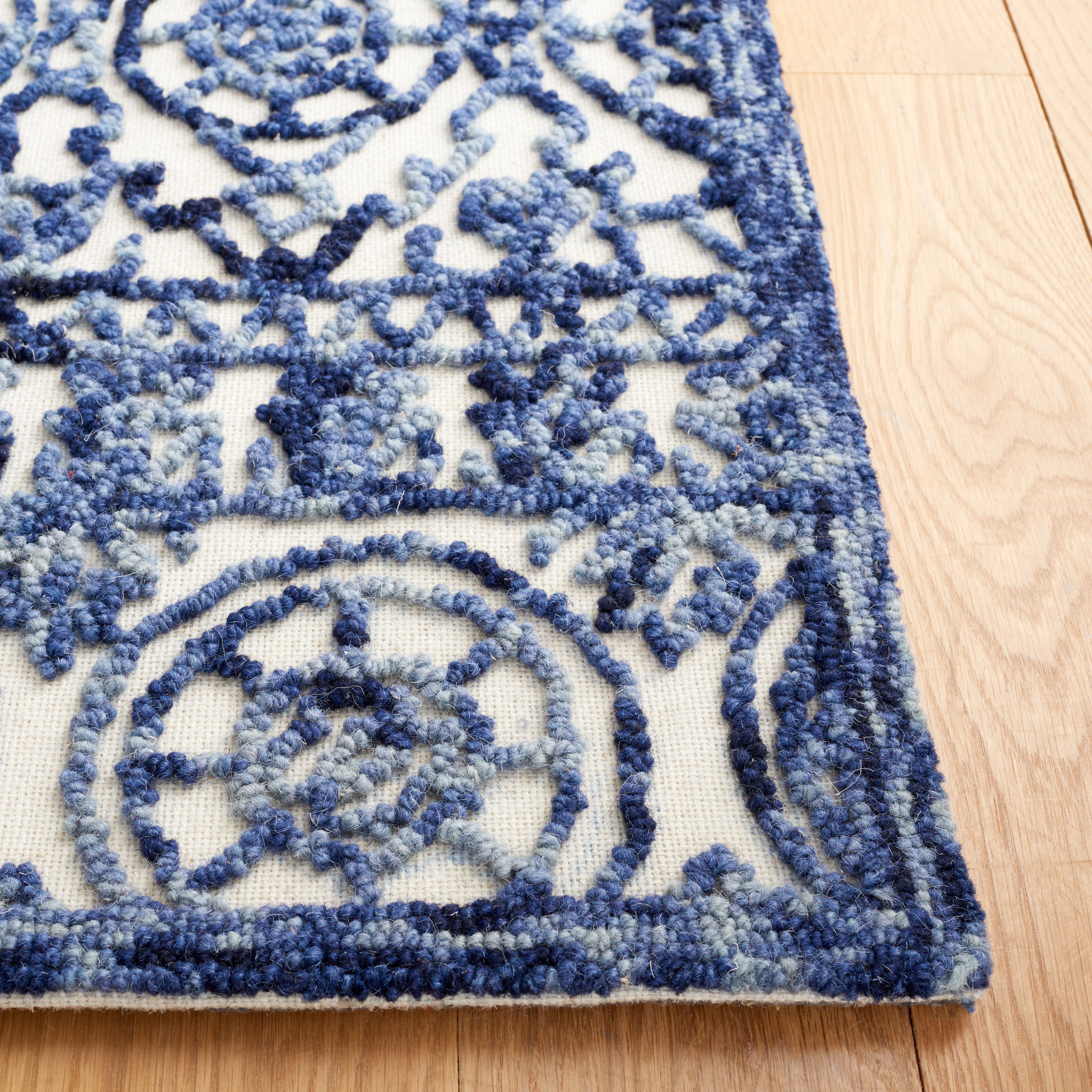Trace TRC701 Hand Tufted Area Rug - Navy/Ivory - 6'x9' - Safavieh.