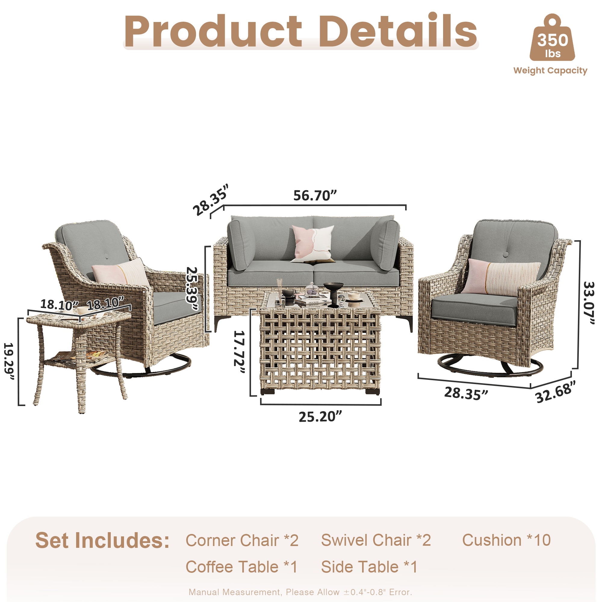 Pouuin SKT206 Patio-Conversation-Sets - View #7