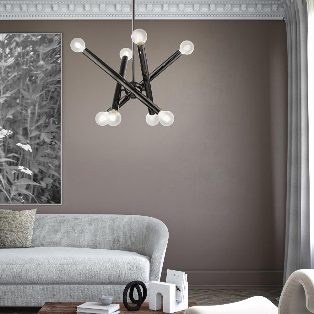 Stafford Black Chrome 8-Light Sputnik Chandelier