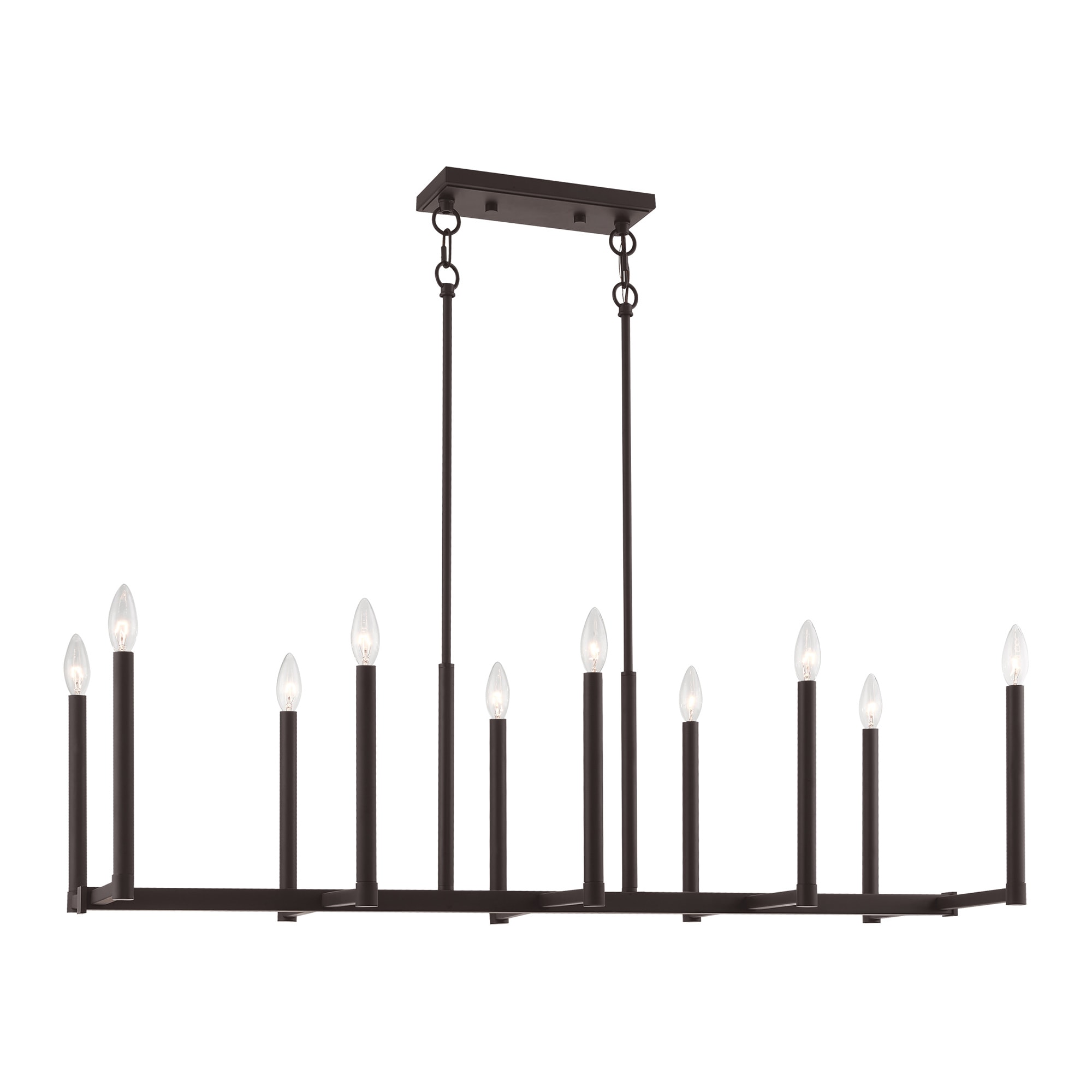 Livex Lighting 40259-07 Alpine 10 -Light Matte Bronze Transitional For Use in Bathrooms, Bedrooms, Dining Rooms, Foyers, Kitchens, Living Rooms Chandelier