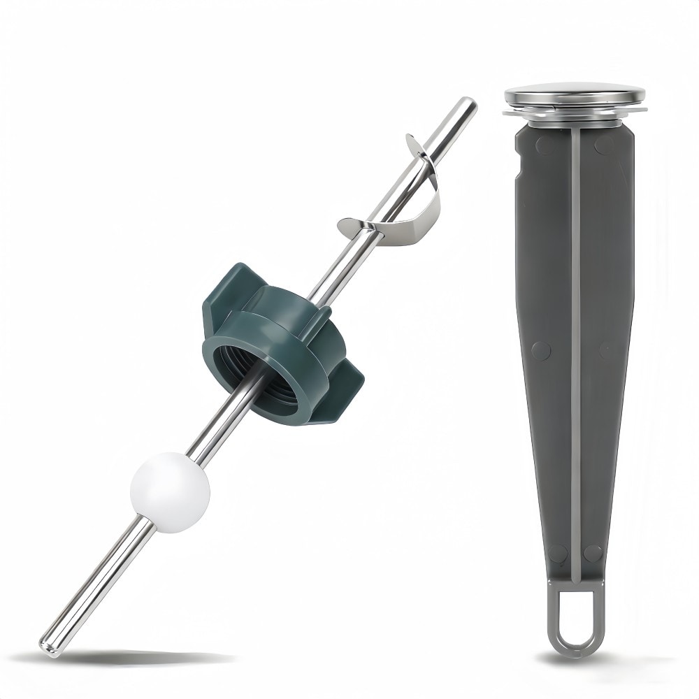 Numhew 2-Piece Pop-Up Stopper Assembly with Pivot Ball Rod Replacement Grey and Green Bathroom Sink Drain Repair Kit