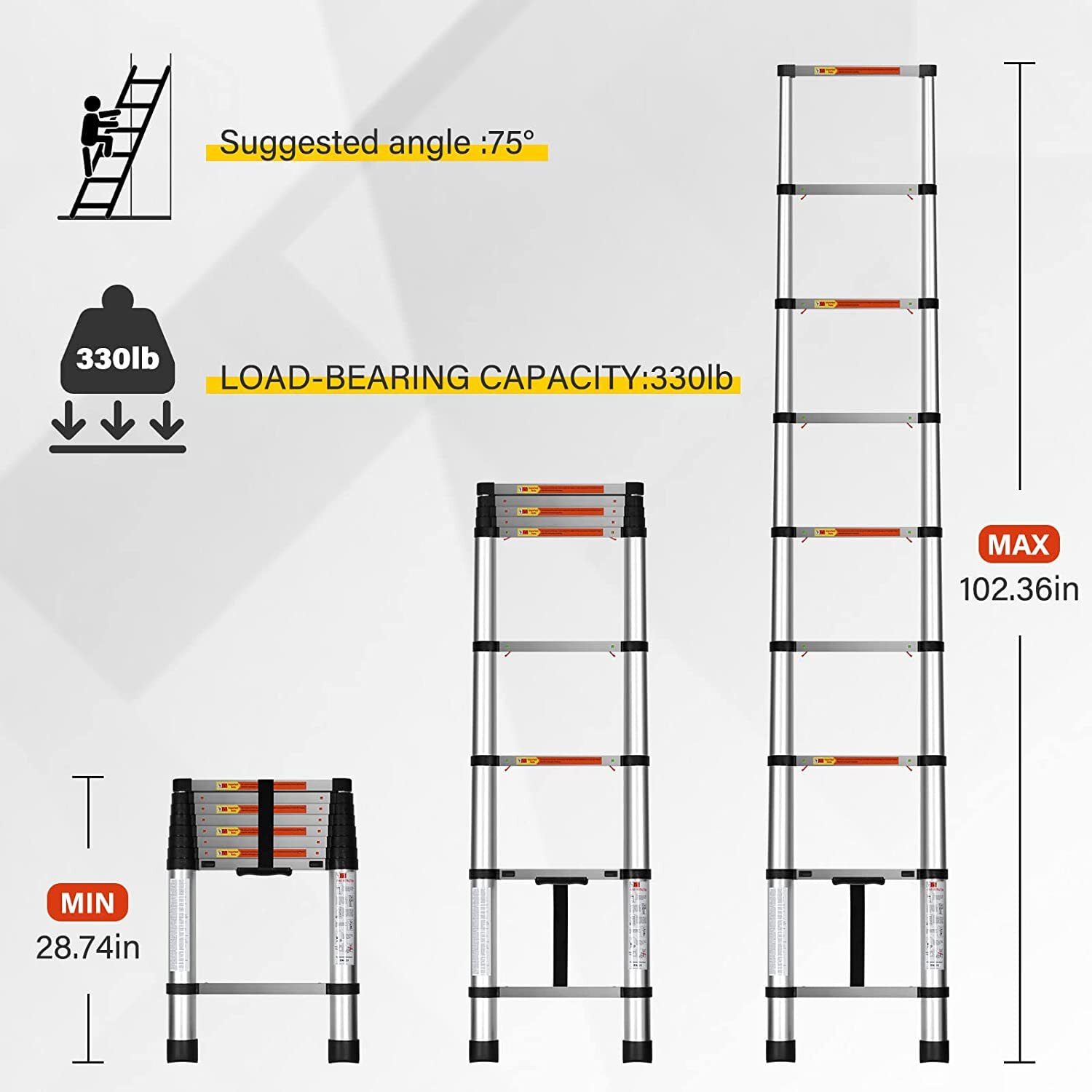 Kahomvis DHS-QPW1-7851 Extension-Ladders - View #7