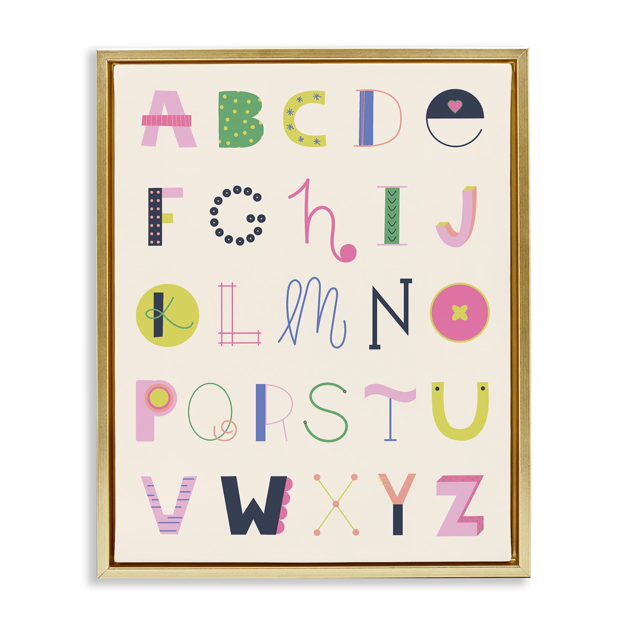 Stupell Industries BT-502-FFG-24X30 Eclectic Alphabet Letters Floating Frame design by Sazerelli Designs
