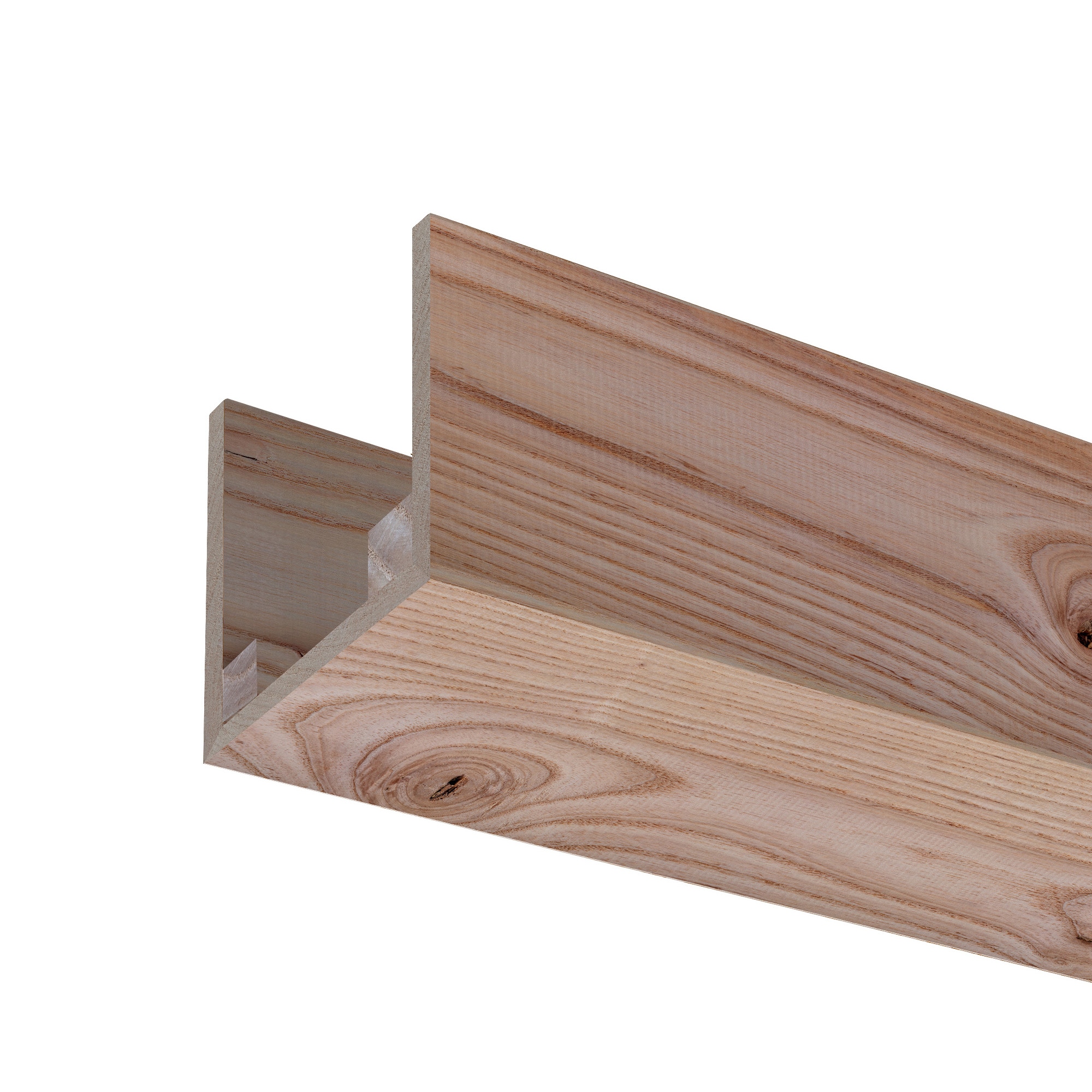 Ornamental Mouldings BEAMRUS01-92ASH5X5 5-1/2-in x 5-1/2-in x 7-2/3-ft Rustic Ash Unfinished Wood U-Shaped Decorative Beam