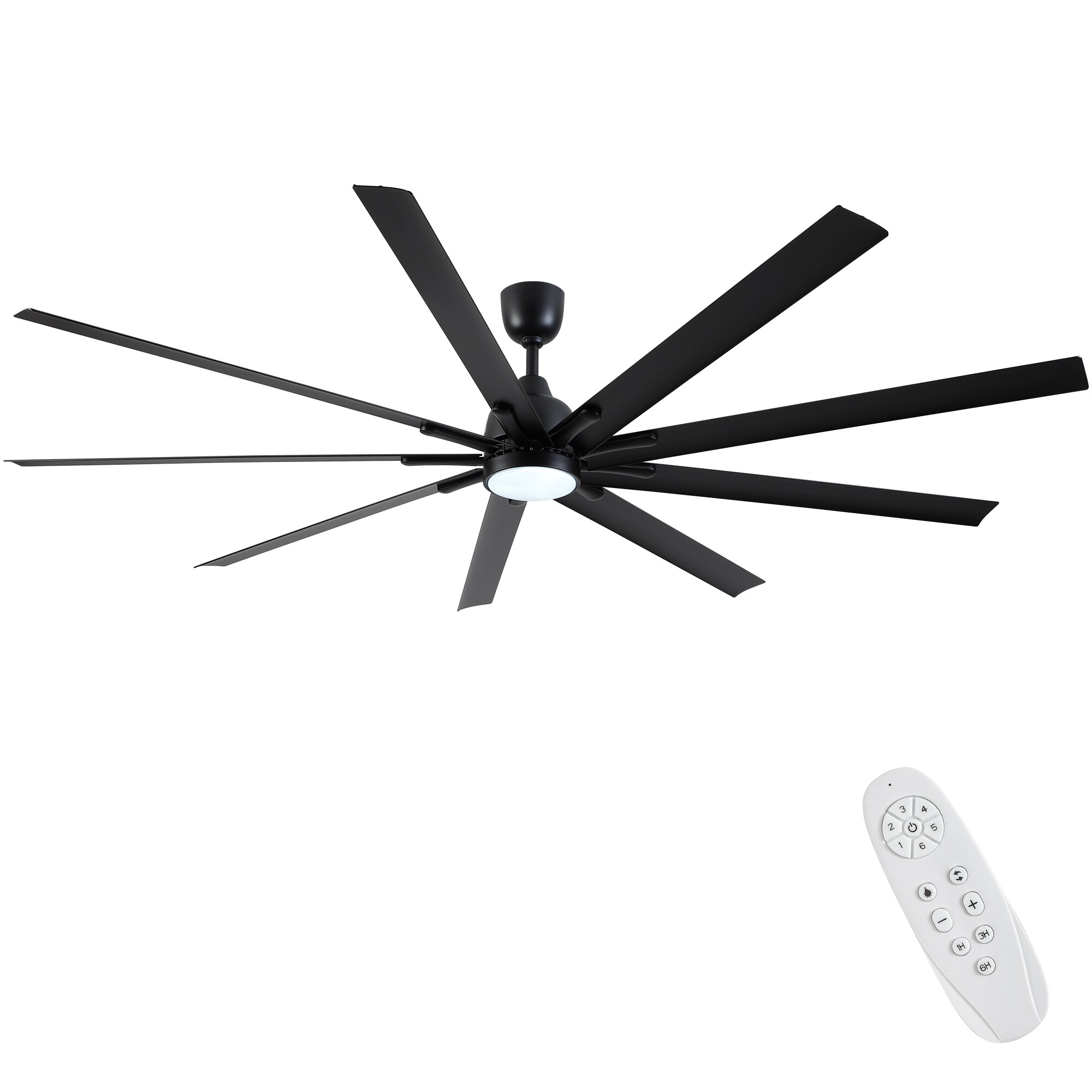 Yardreeze DJDO2609 84-in Color-Changing Integrated LED Outdoor Black with Black Blades Ceiling Fan With Light - Remote Included ( 9 -Blade )