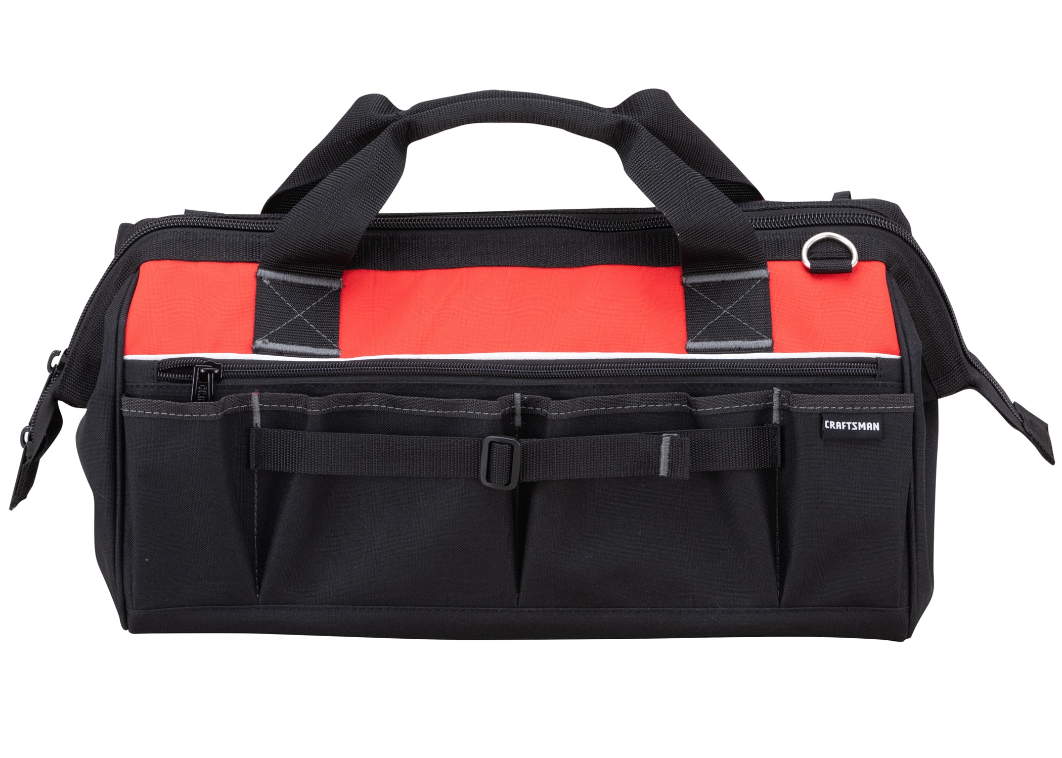 CRAFTSMAN Red/Black Polyester 18-in Zippered Tool Bag in the Tool