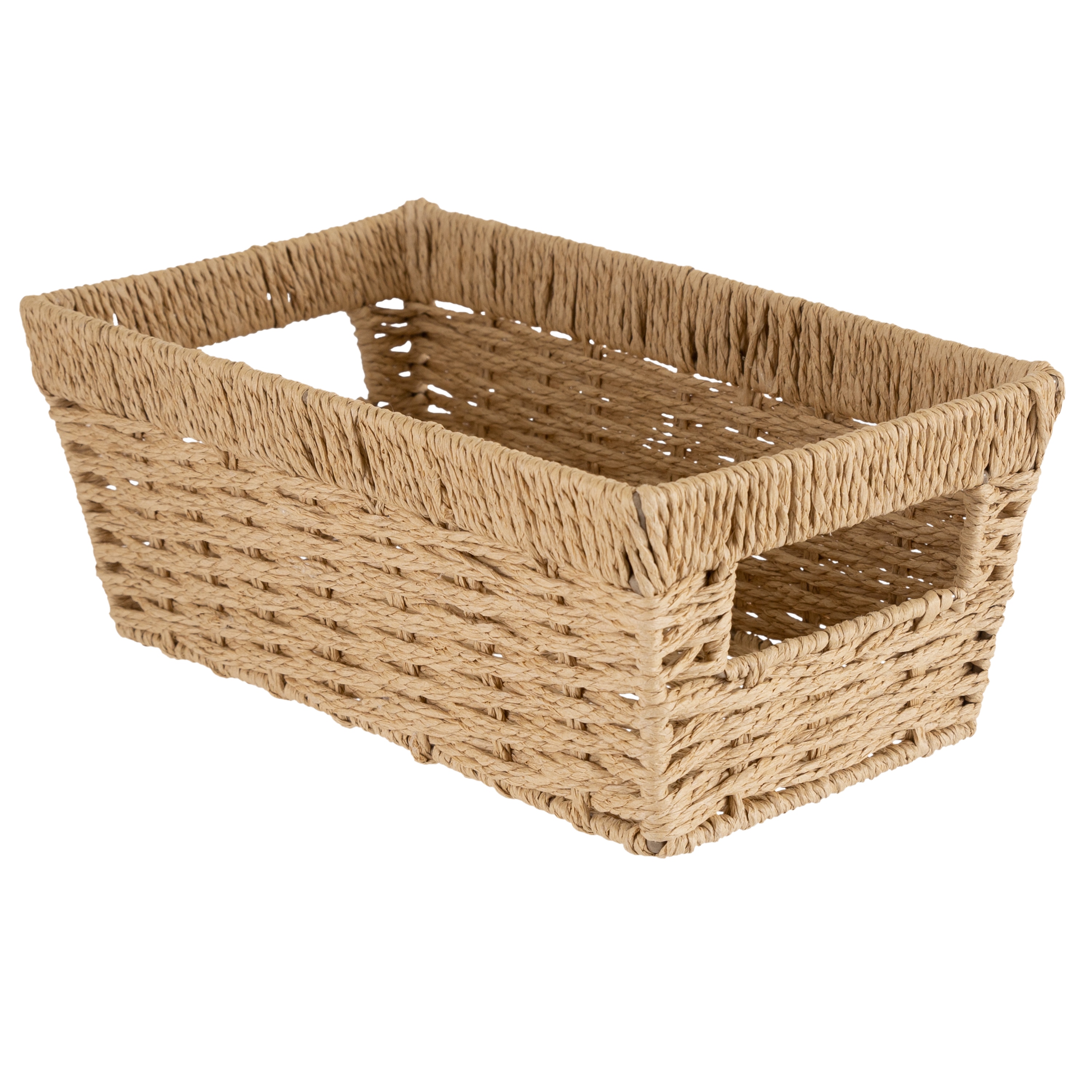 Natural Beige Paper Rope Rectangular Storage Basket