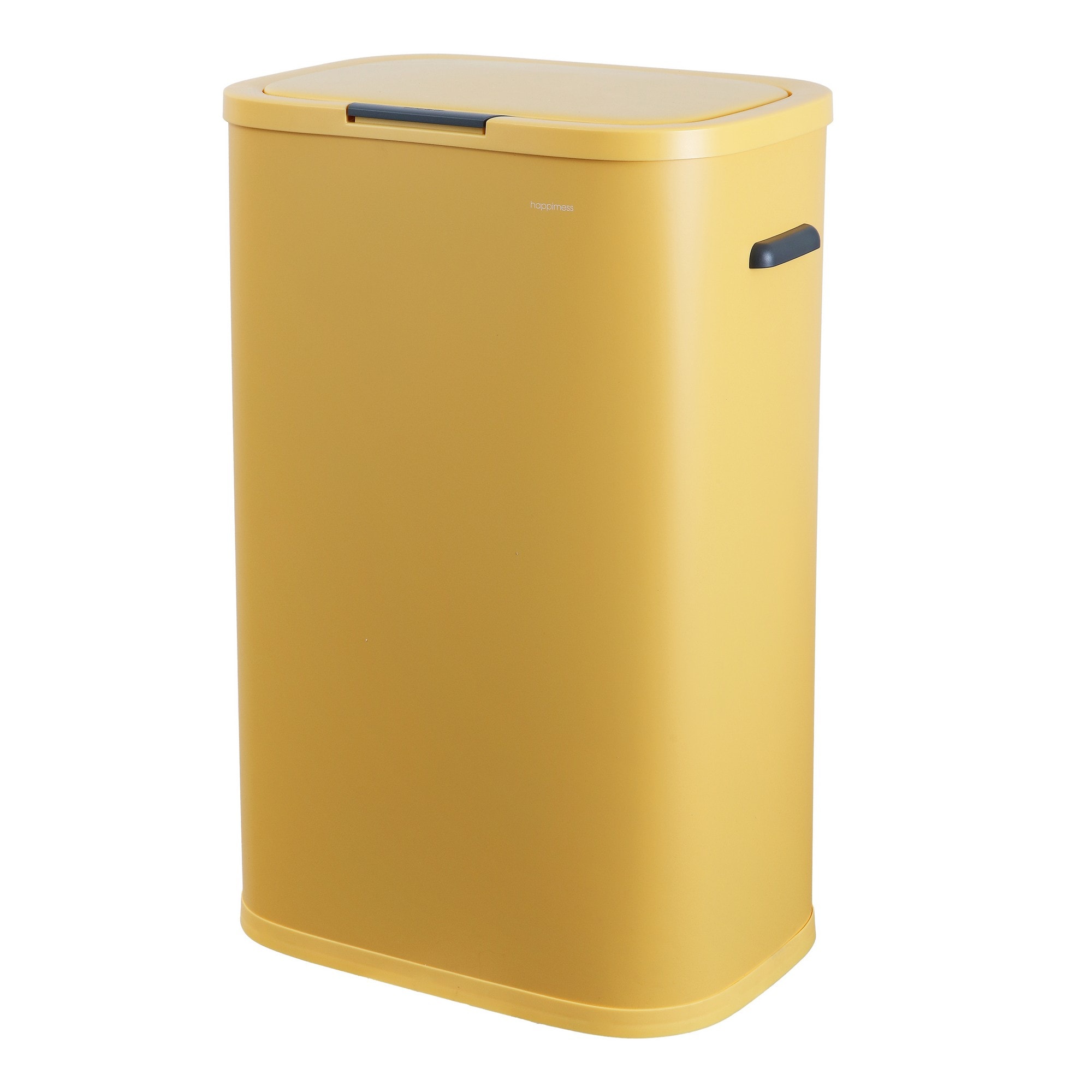 happimess - 14.5 Gallon Daffodil Yellow Metal Indoor Kitchen Touch Bar Trash Can