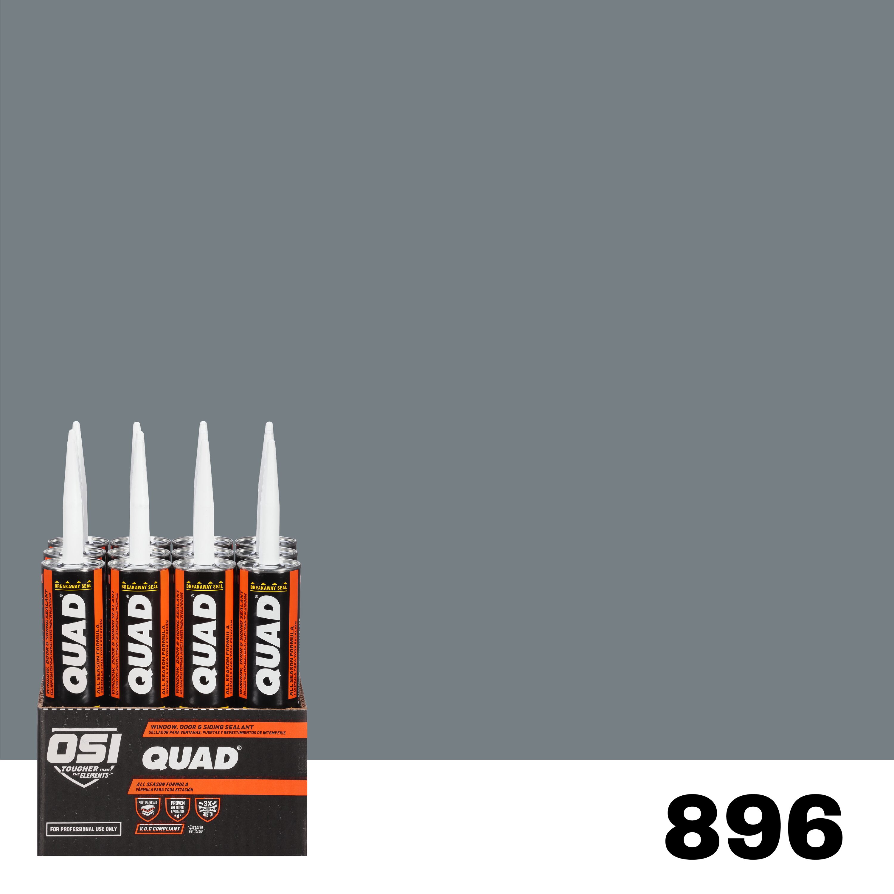 OSI 1637159 Quad 12 -Pack 10-oz Window door Blue 896 Paintable Solvent Caulk