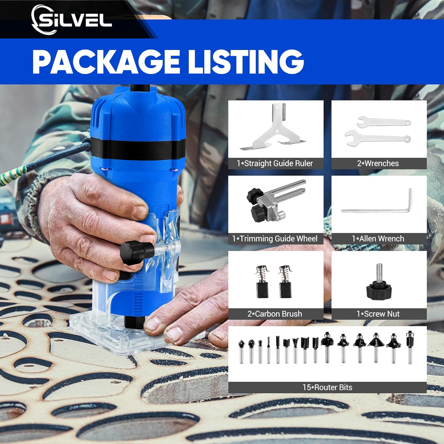 Silvel KF370013-03-BLUE Router-Bit-Sets - View #3