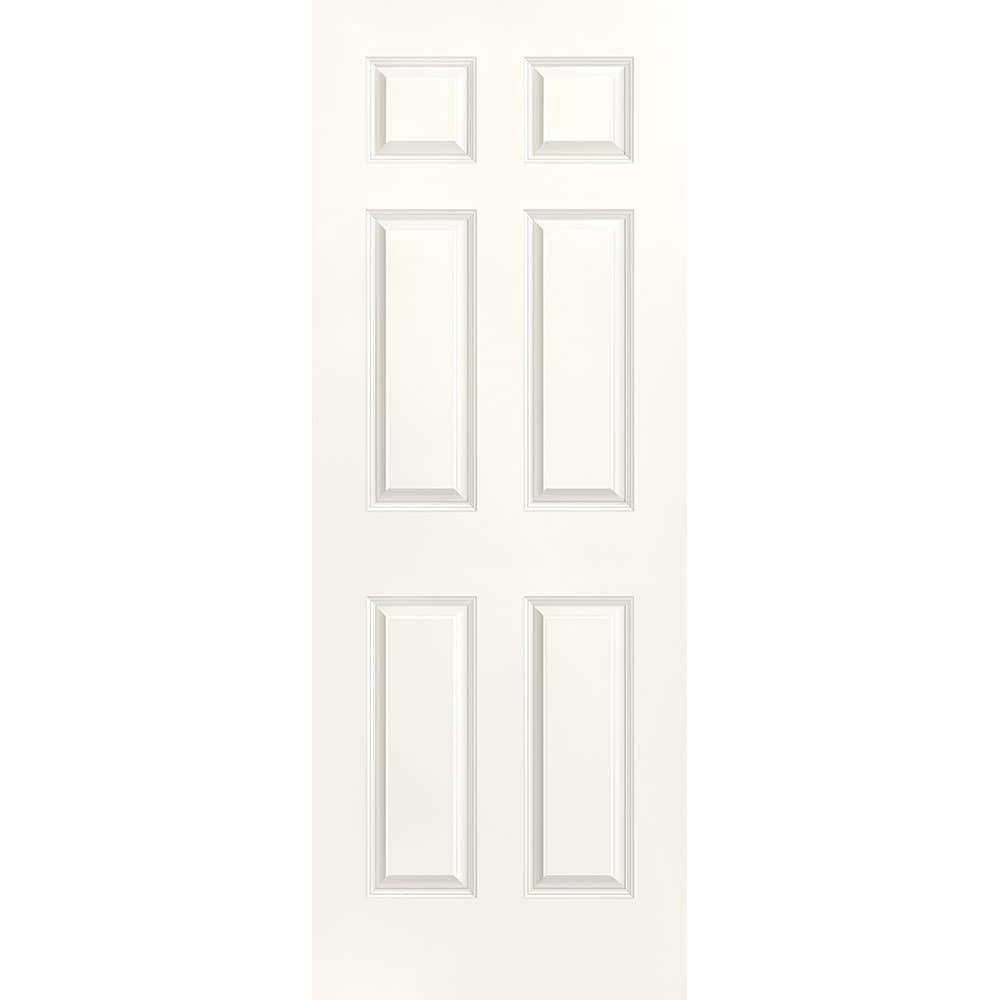 Masonite 1317258 Traditional 30-in x 80-in Snowstorm 6-panel Smooth Solid core Prefinished Molded composite Slab Door
