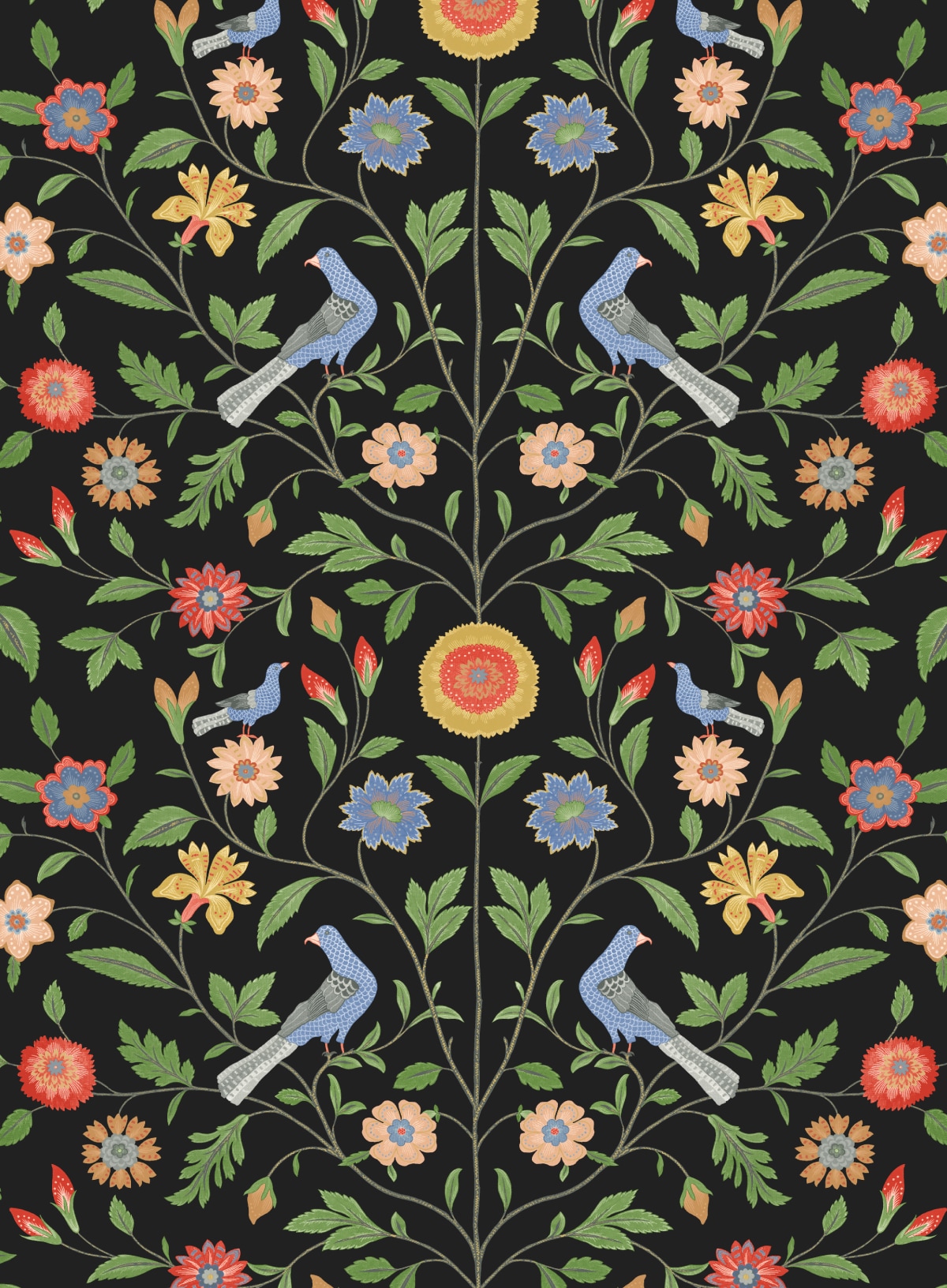 NextWall NW45910 30.75-Sq. Feet Onyx Vinyl Birds Self-adhesive Peel and Stick Wallpaper