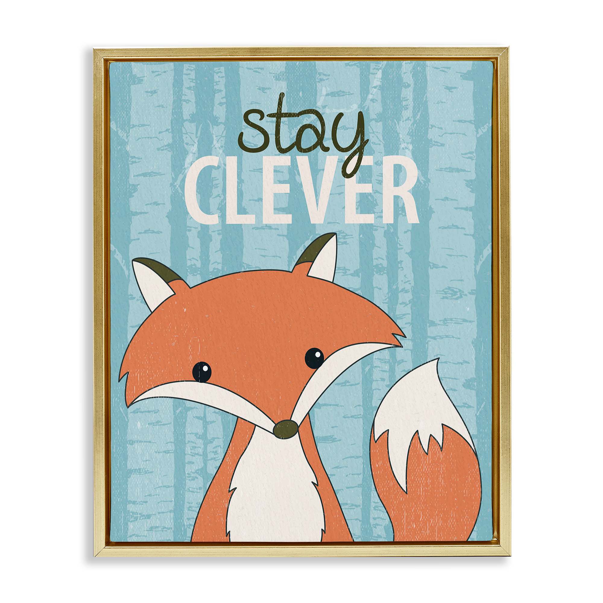 Stupell Industries BS-033-FFG-24X30 Stay Clever with Fox Floating Frame design by Kim Allen