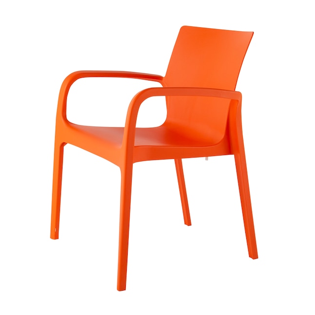 Lagoon Alissa Set Of 2 Stackable Orange, Orange Stacking Patio Chairs