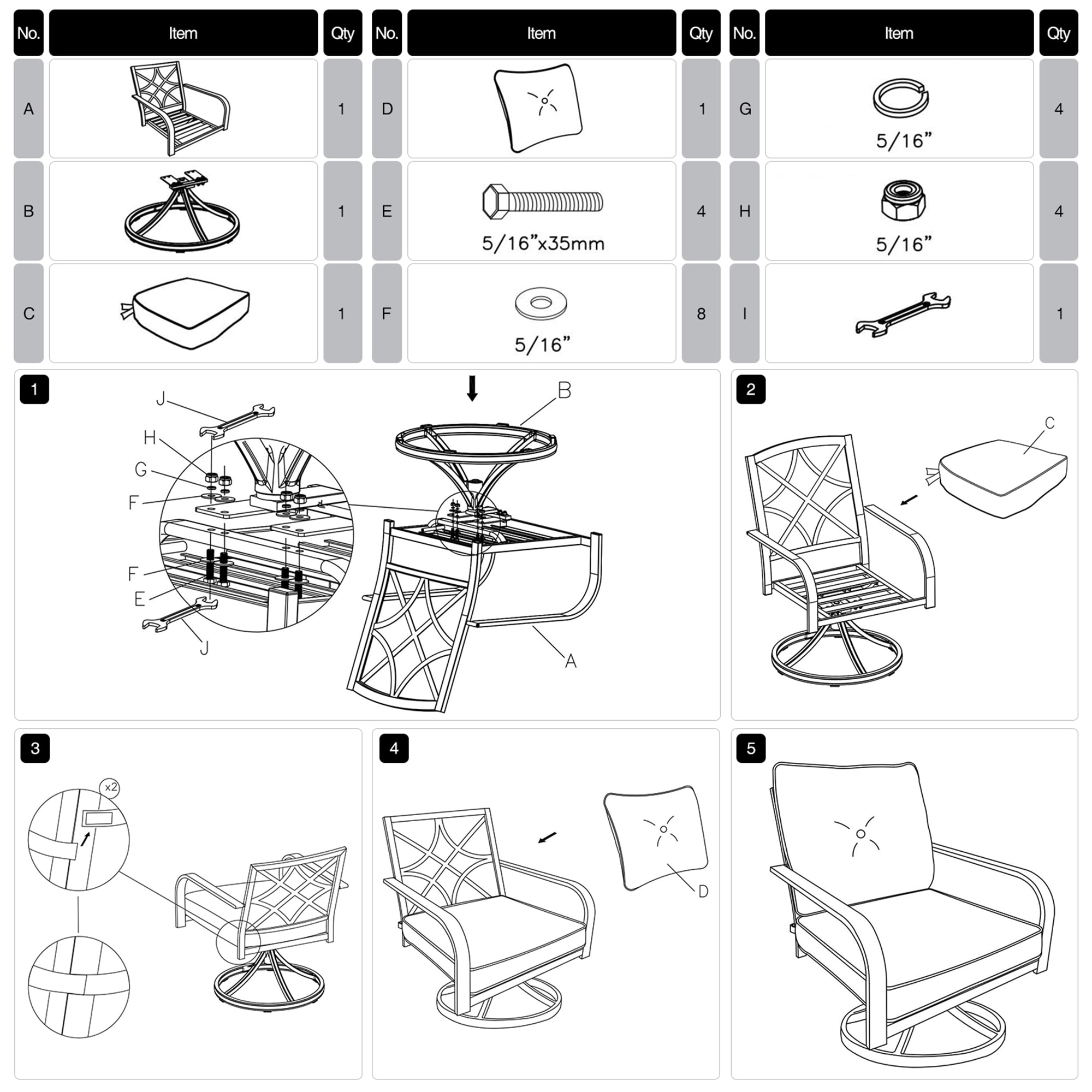 Clihome CL-SH57090 Patio-Chairs - View #7