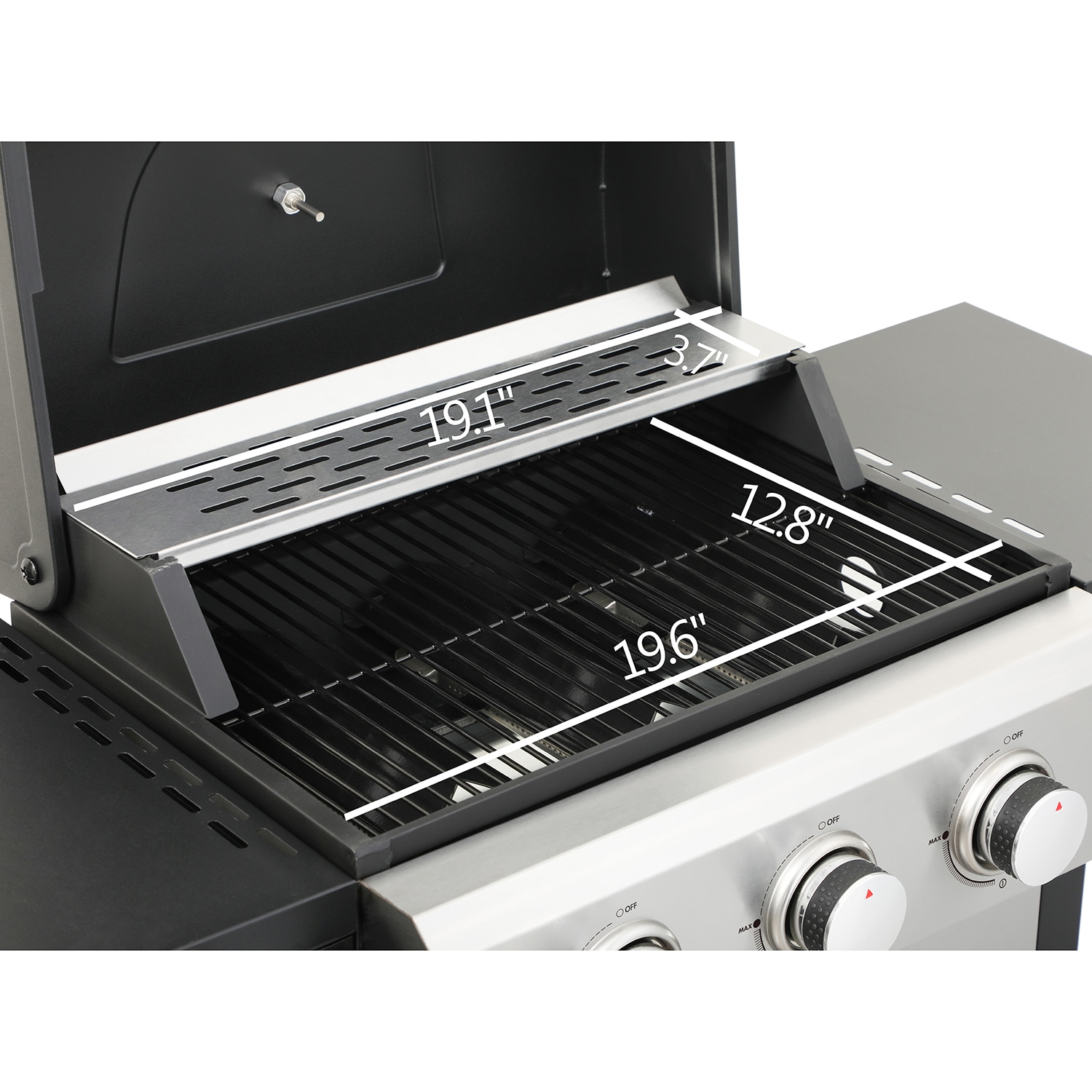 Black Stainless Steel 3-Burner Propane Gas Grill with Wheels