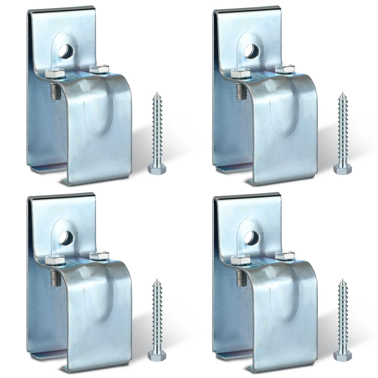Phyfalip 4 Sets Barn Door Rail Bracket with Bolts Heavy Duty Exterior ...