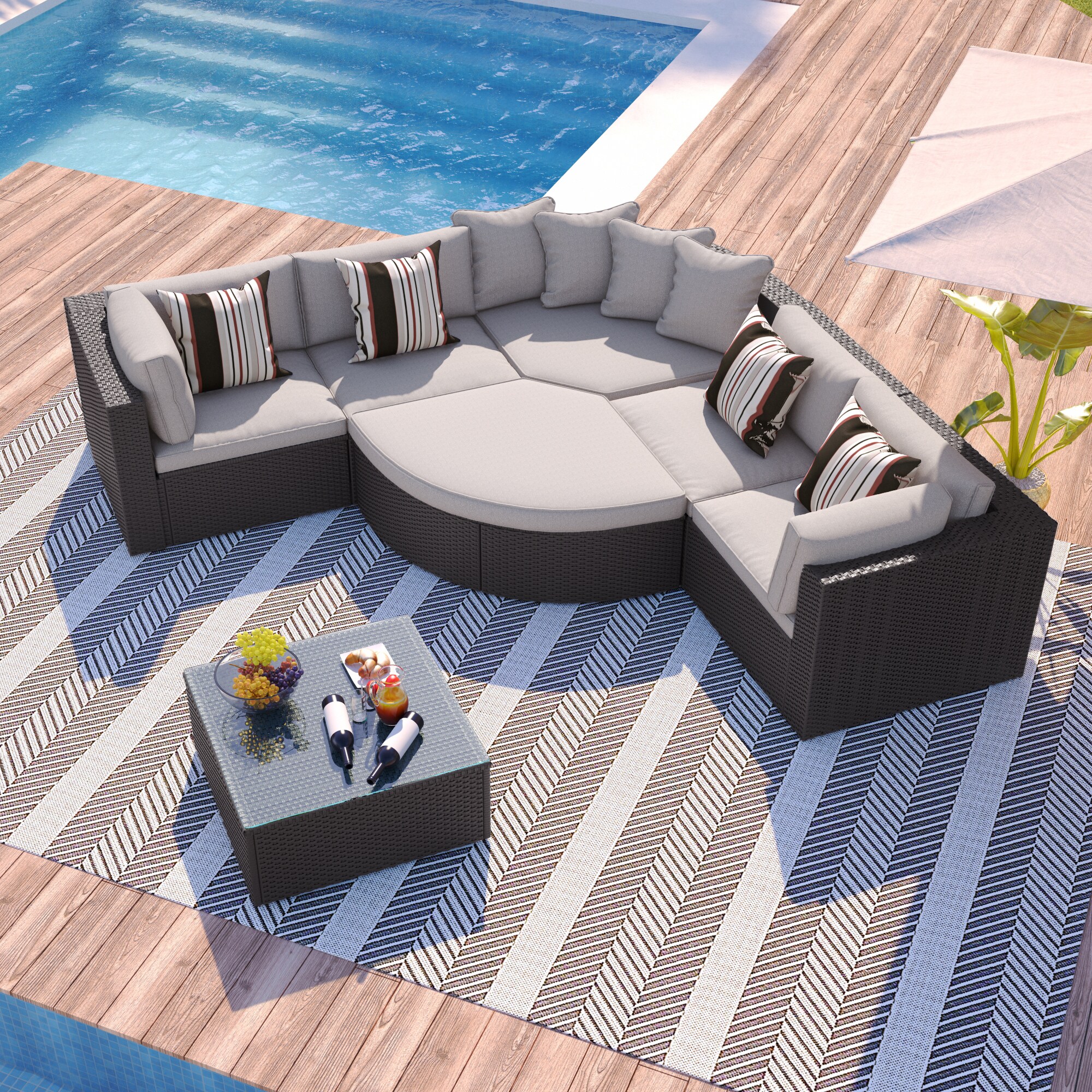 CASAINC CEW-HZ009-GR Patio-Sofas-Daybeds - View #2