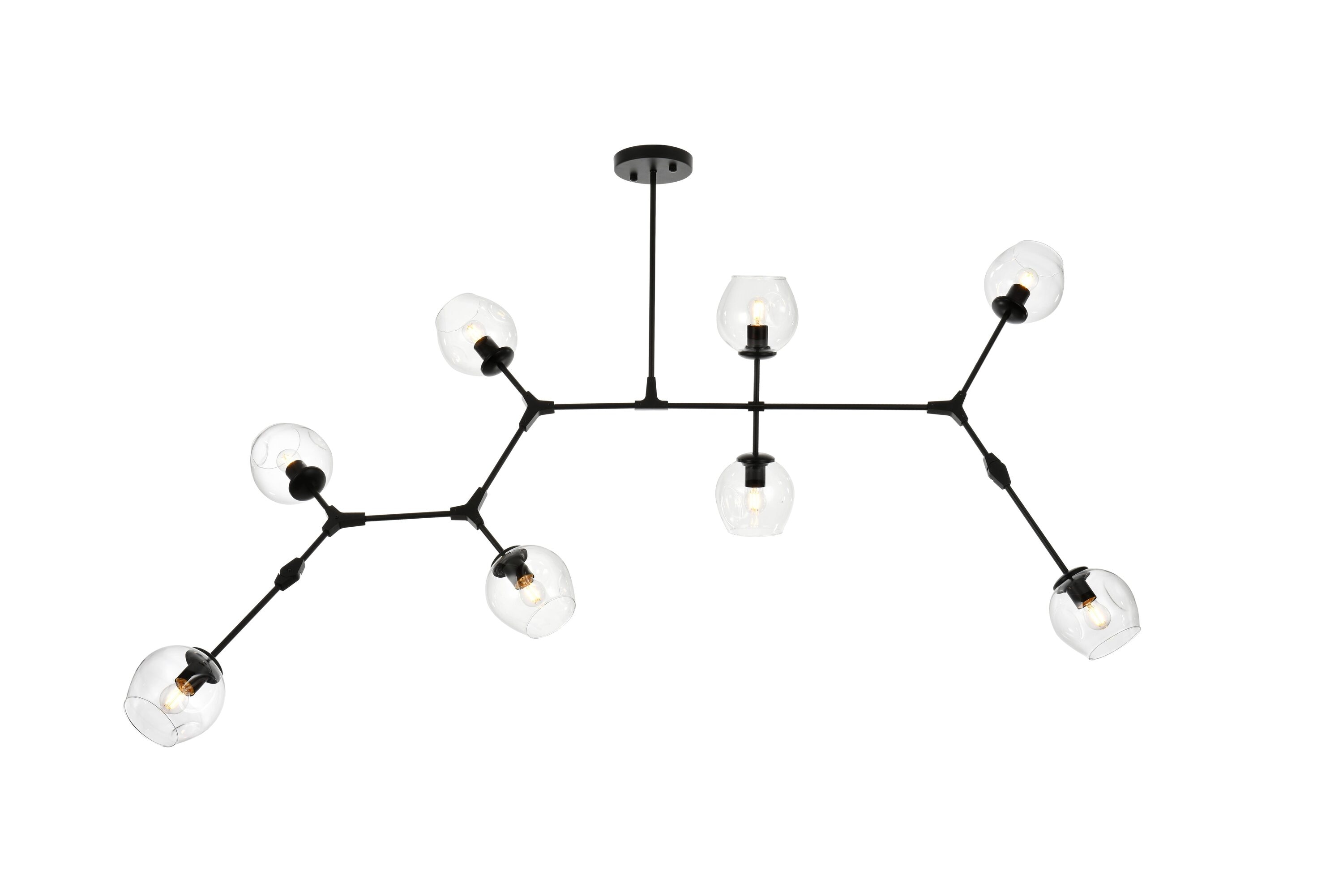 Elegant Decor HF5136G74BK Home Furnishing 8 -Light Black Modern/contemporary For Use in Bedrooms, Dining Rooms, Foyers, Kitchens, Living Rooms Chandelier