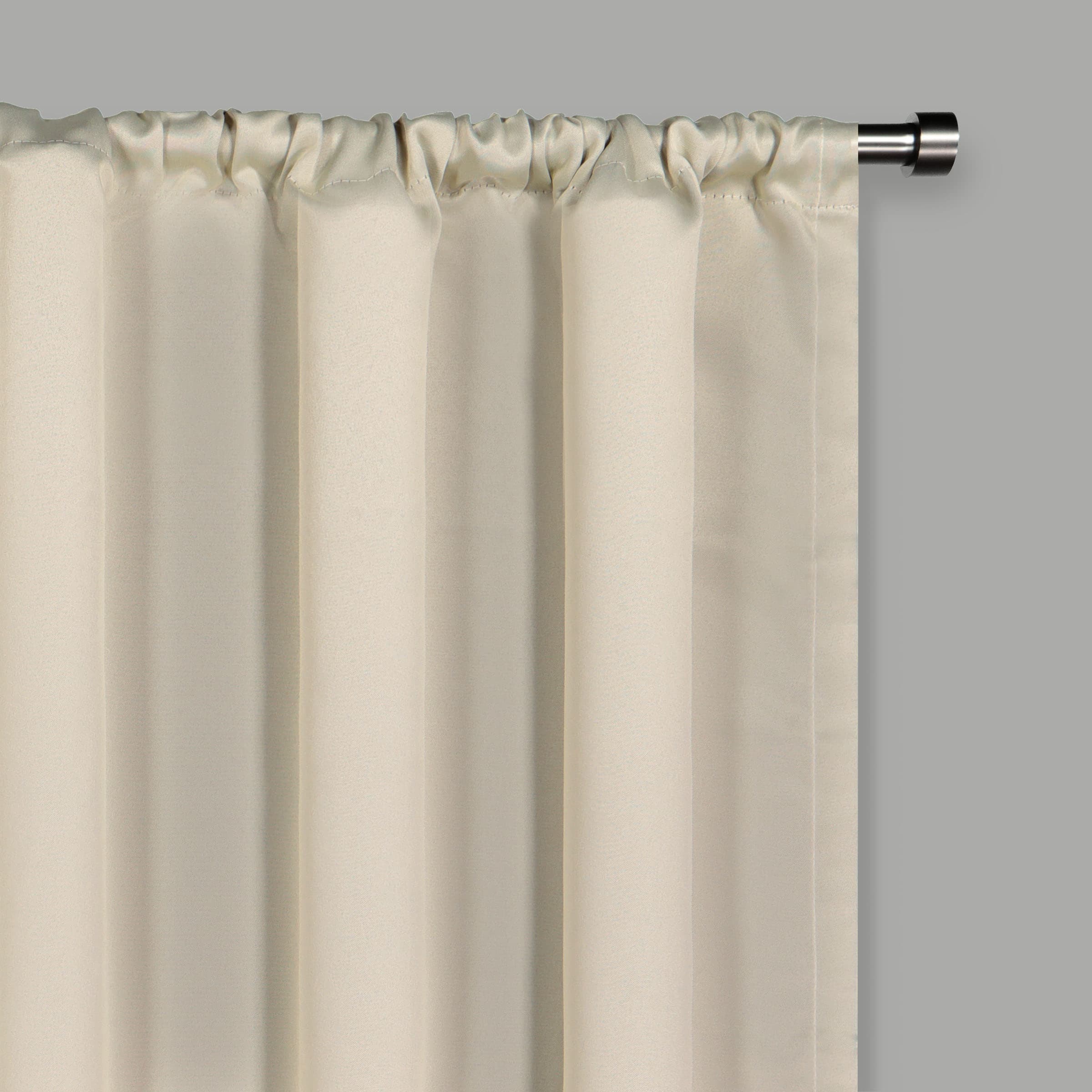 Stone Gray Long Room-Darkening Rod Pocket Curtain Panel