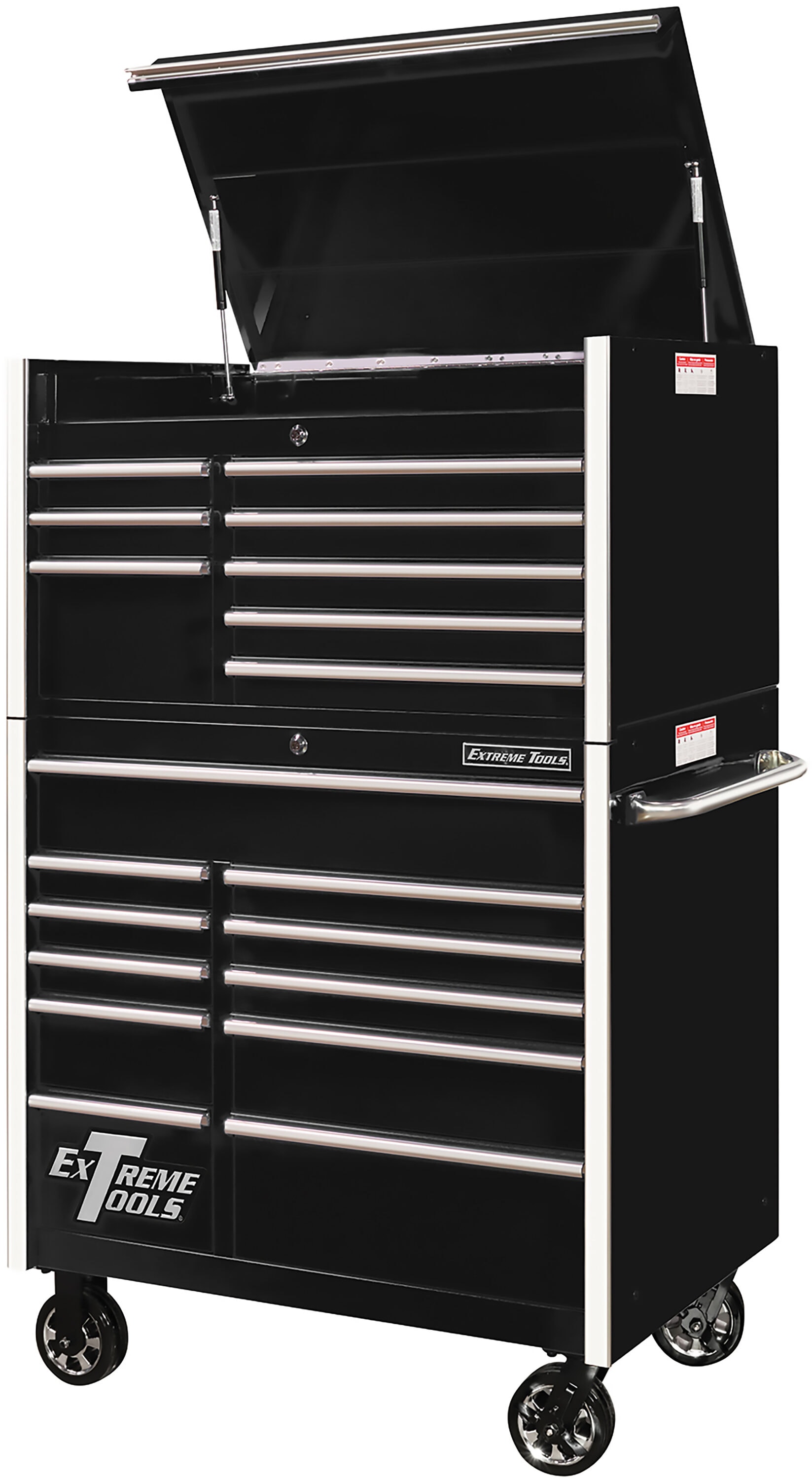 RX Series 41-in W x 64-in H 19 Ball-bearing Steel Tool Chest Combo (Black) | - Extreme Tools RX412519CRBK