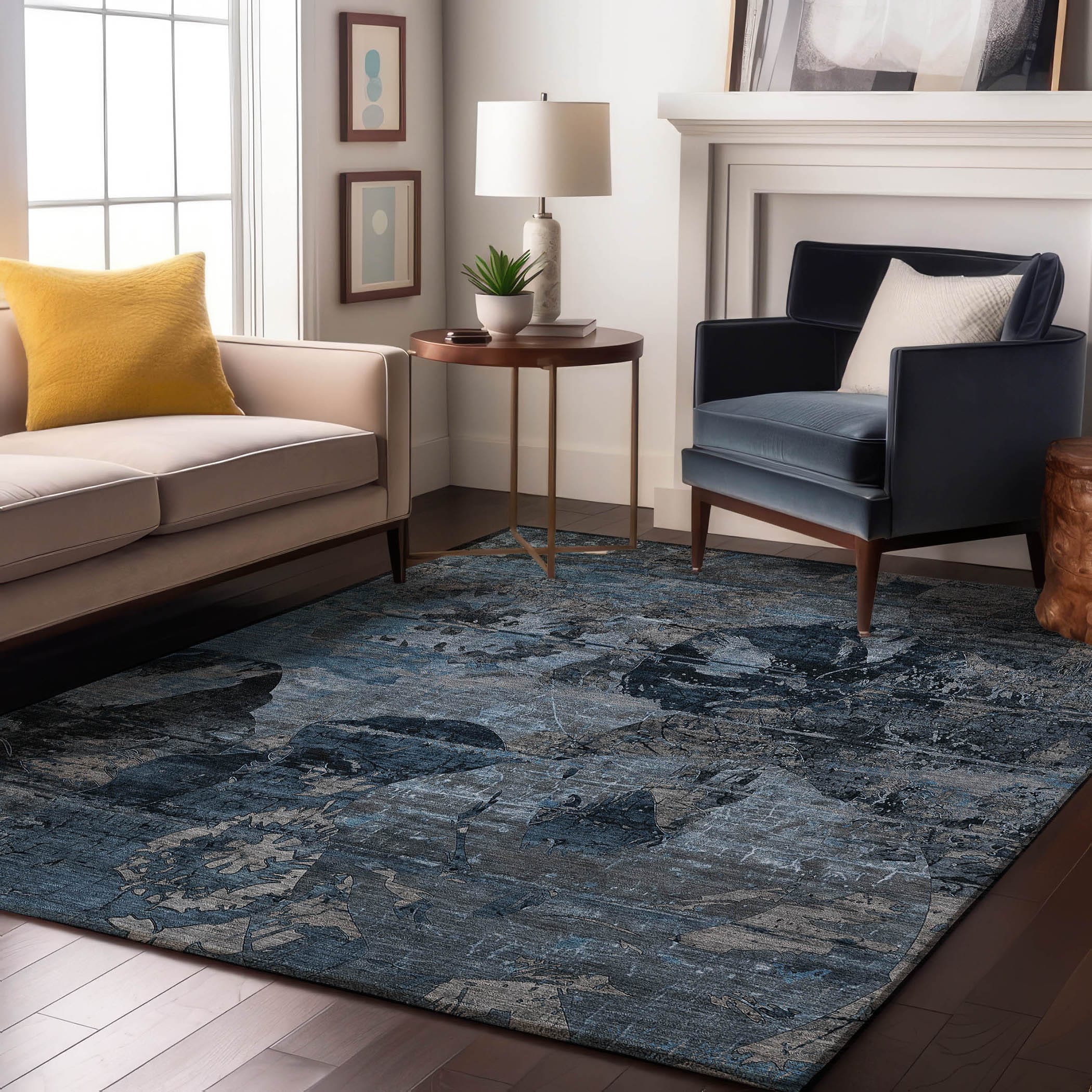 Addison Rugs AMF544IV8RO Mayfield AMF544IV 8 x 8 (ft) Loomed Polyester Ivory Round Indoor Geometric Machine washable Area rug