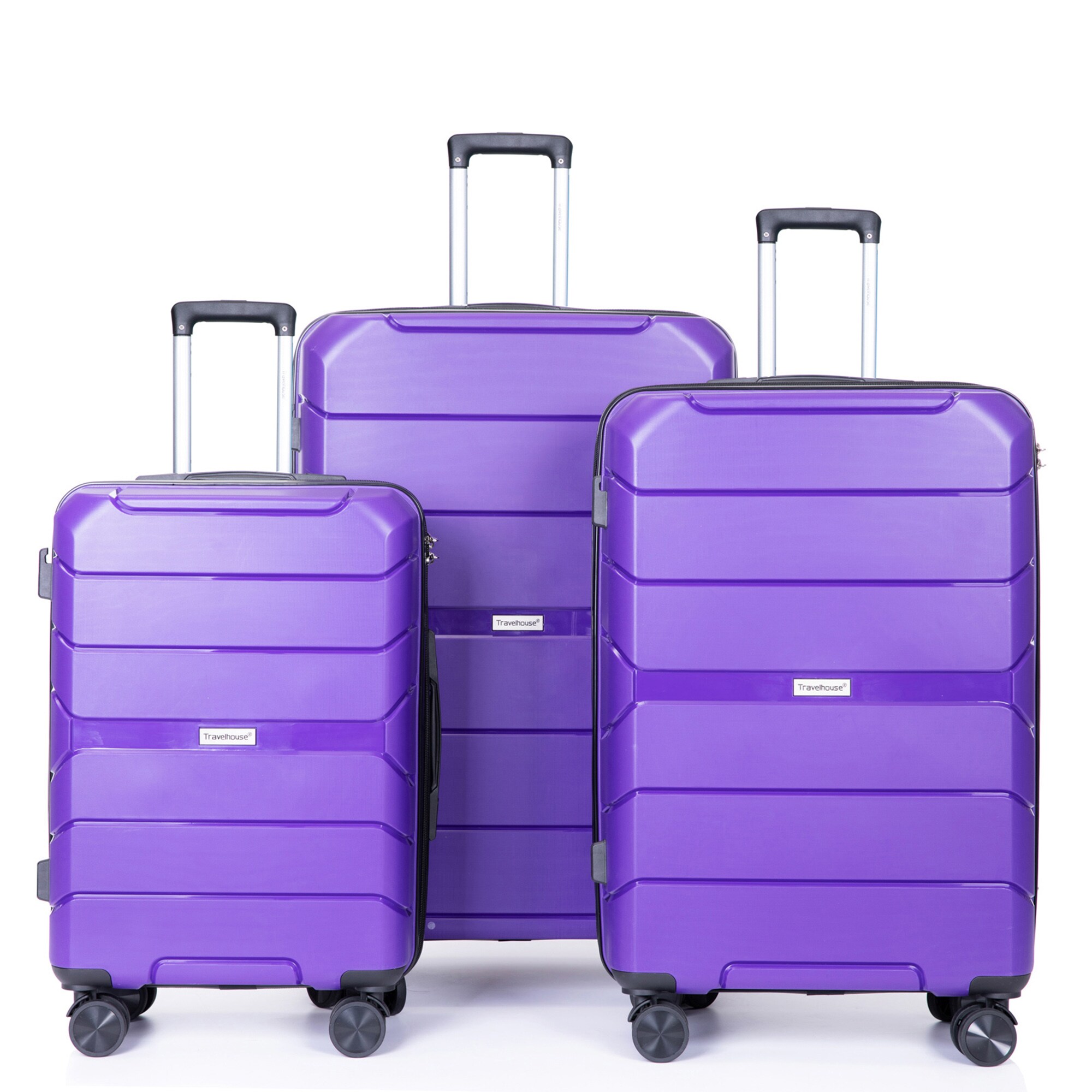 SINOFURN SYD9400007PP 18.7x12.2x30.5 Purple Plastic Hardshell Suitcase set 3 -Bag