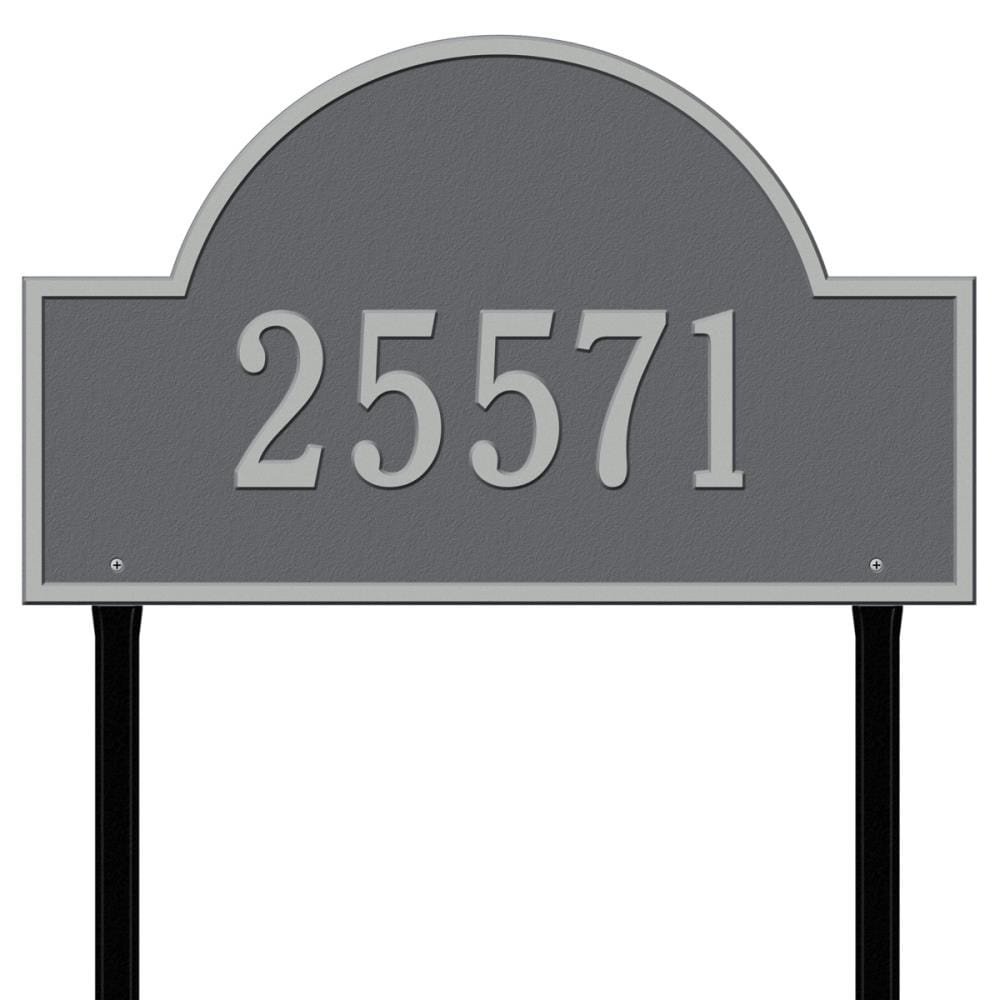 Whitehall 1101PS 14-in H x 23-1/4-in W Pewter/silver Aluminum Address plaque