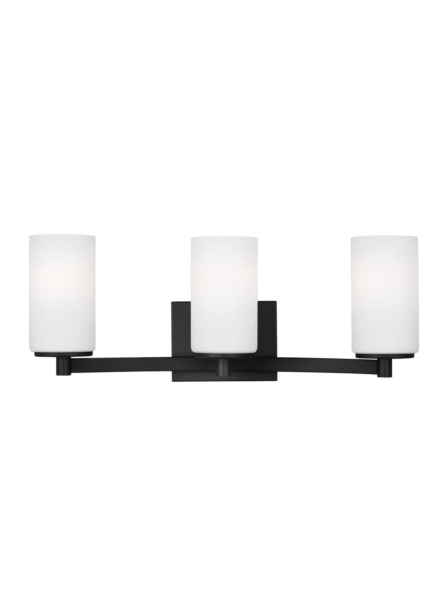 Generation Lighting 4439103EN3-112 Hettinger 20.5-in 3 -Light Matte Black Transitional Vanity light