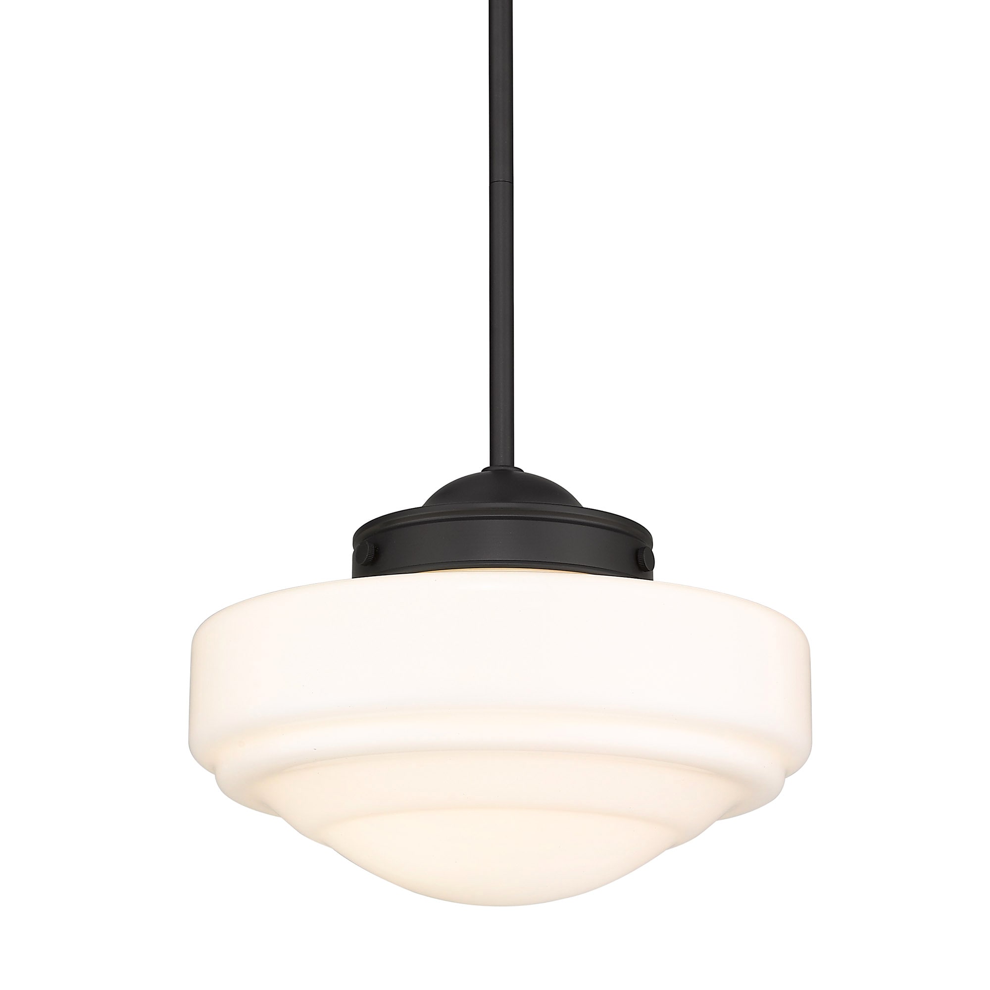 Golden Lighting 0508-M BLK-VMG Ingalls Matte black Modern/contemporary Opal glass Bowl Large Hanging Pendant light