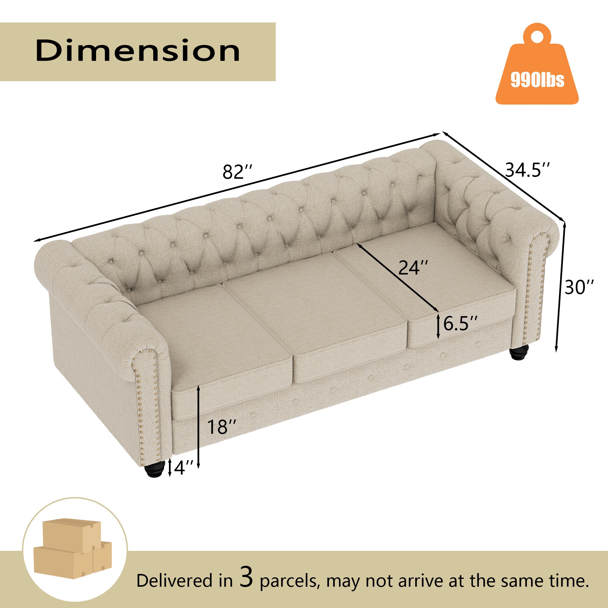 FARATI 8702-BEIGE-3 Sofas-Loveseats - View #6