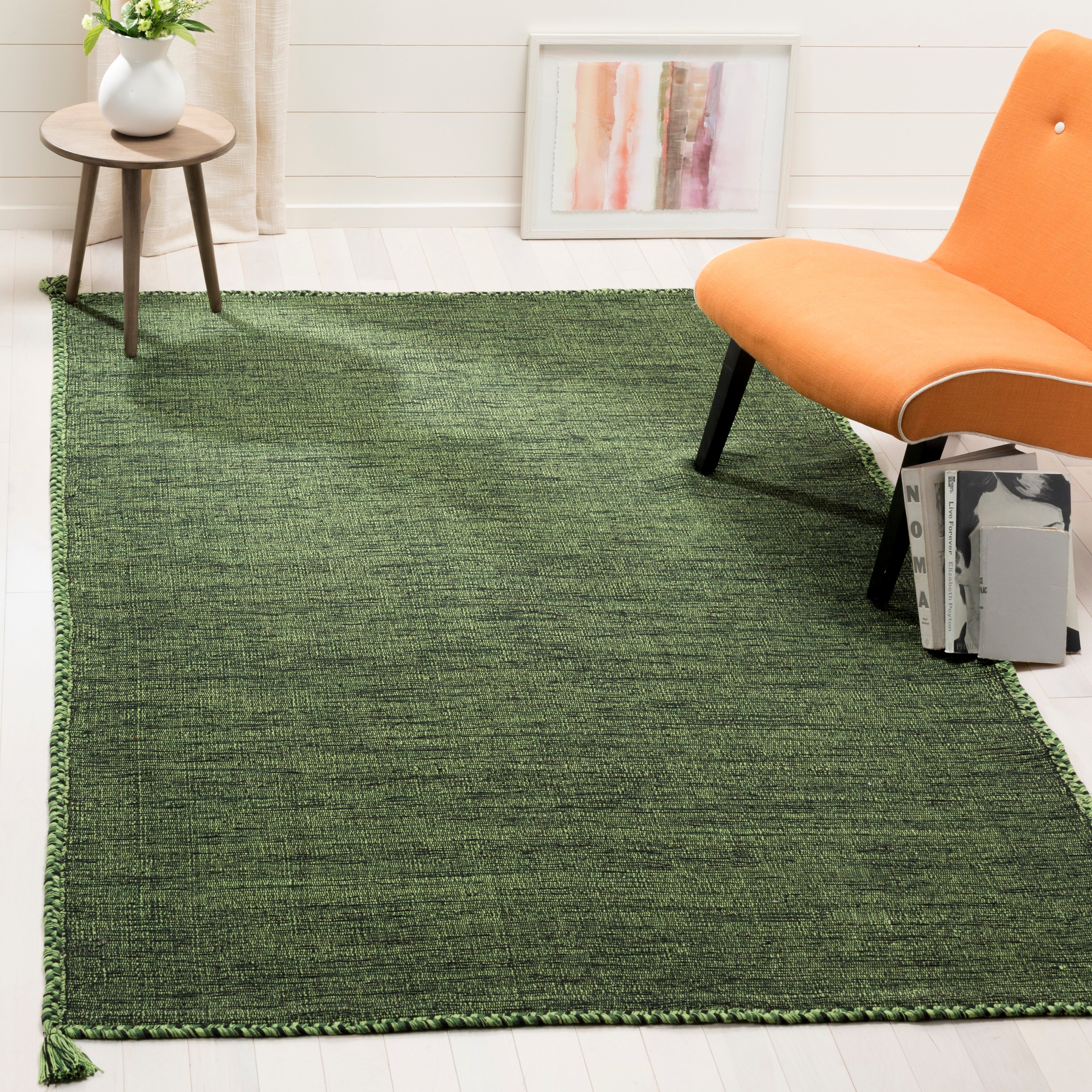 Safavieh MTK150Y-24 Montauk Lajolla 2 x 4 (ft) Cotton Green/Black Rectangular Indoor Abstract Coastal Throw rug