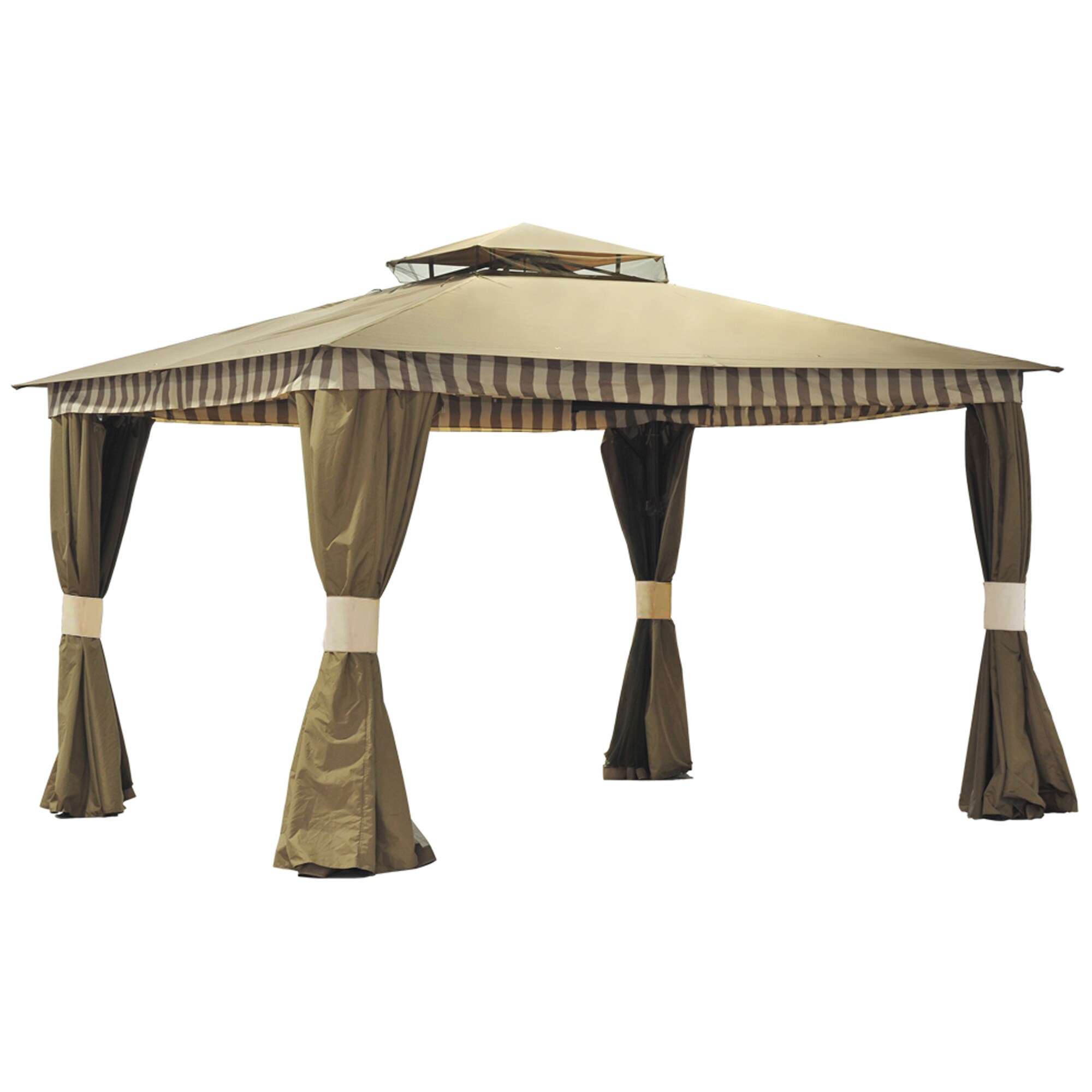 Sunjoy 10-ft x 12-ft Larson Bronze Metal Rectangle Gazebo at Lowes.com