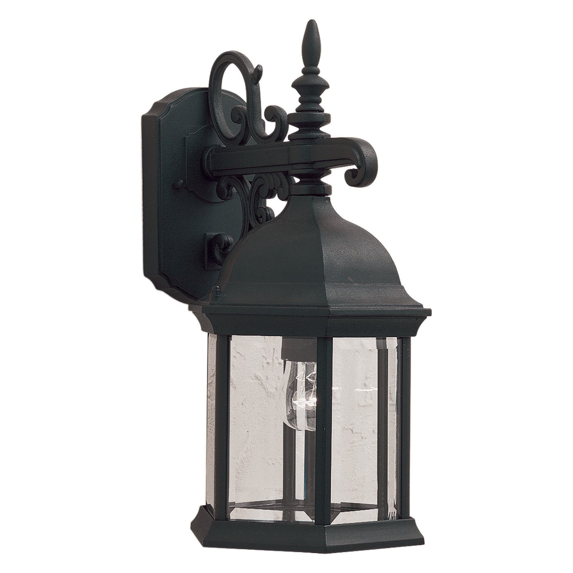 Forte Lighting 1708-01-04 Chester 1 -Light 16-in H Satin Black Hardwired Outdoor Wall Light