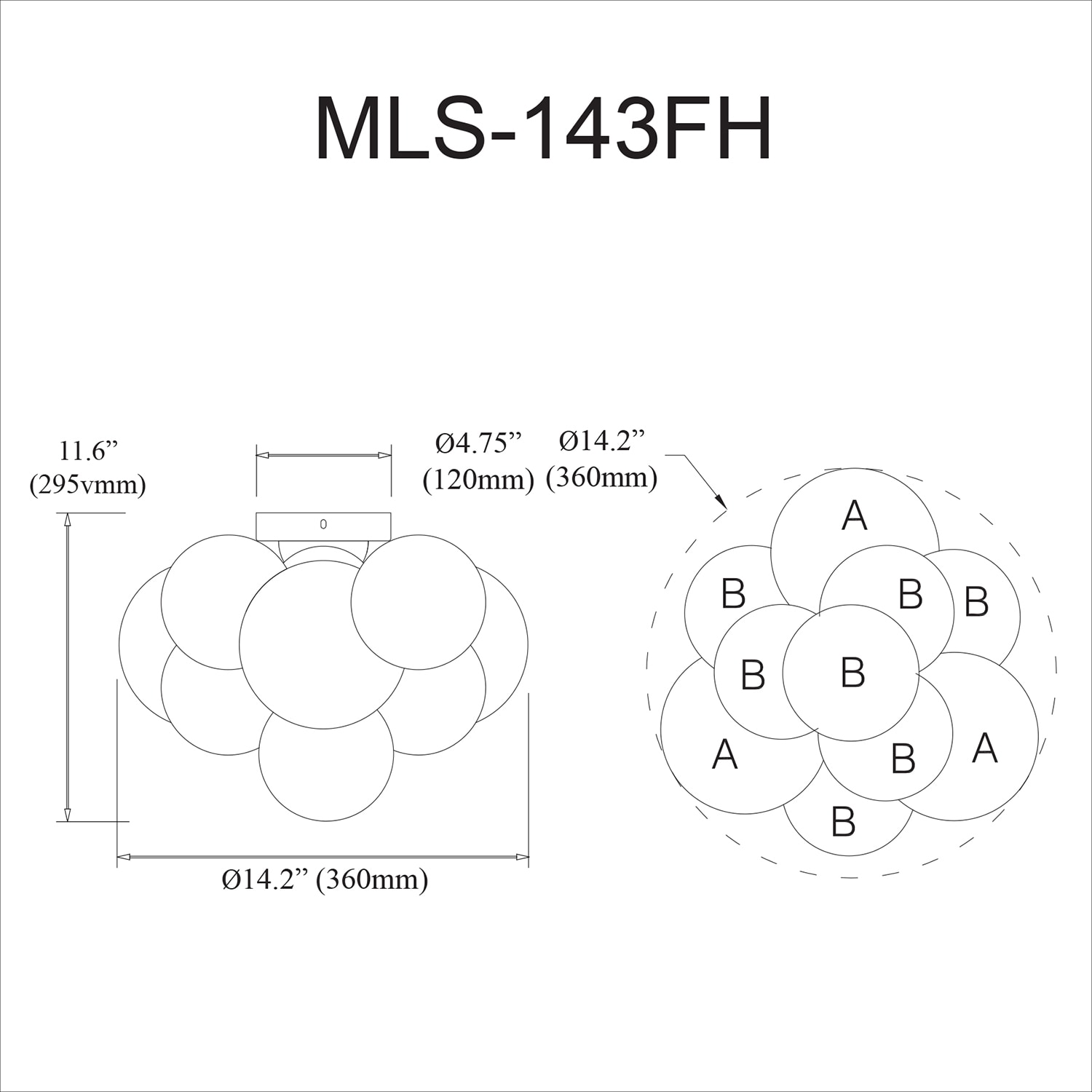 Dainolite MLS-143FH-PC-FR flushmounts - View #2