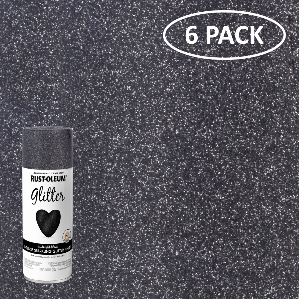 Rust-Oleum 299424SOS Specialty Glitter 6 -Pack Flat Midnight Black Spray paint ( NET WT. 10.25-oz )