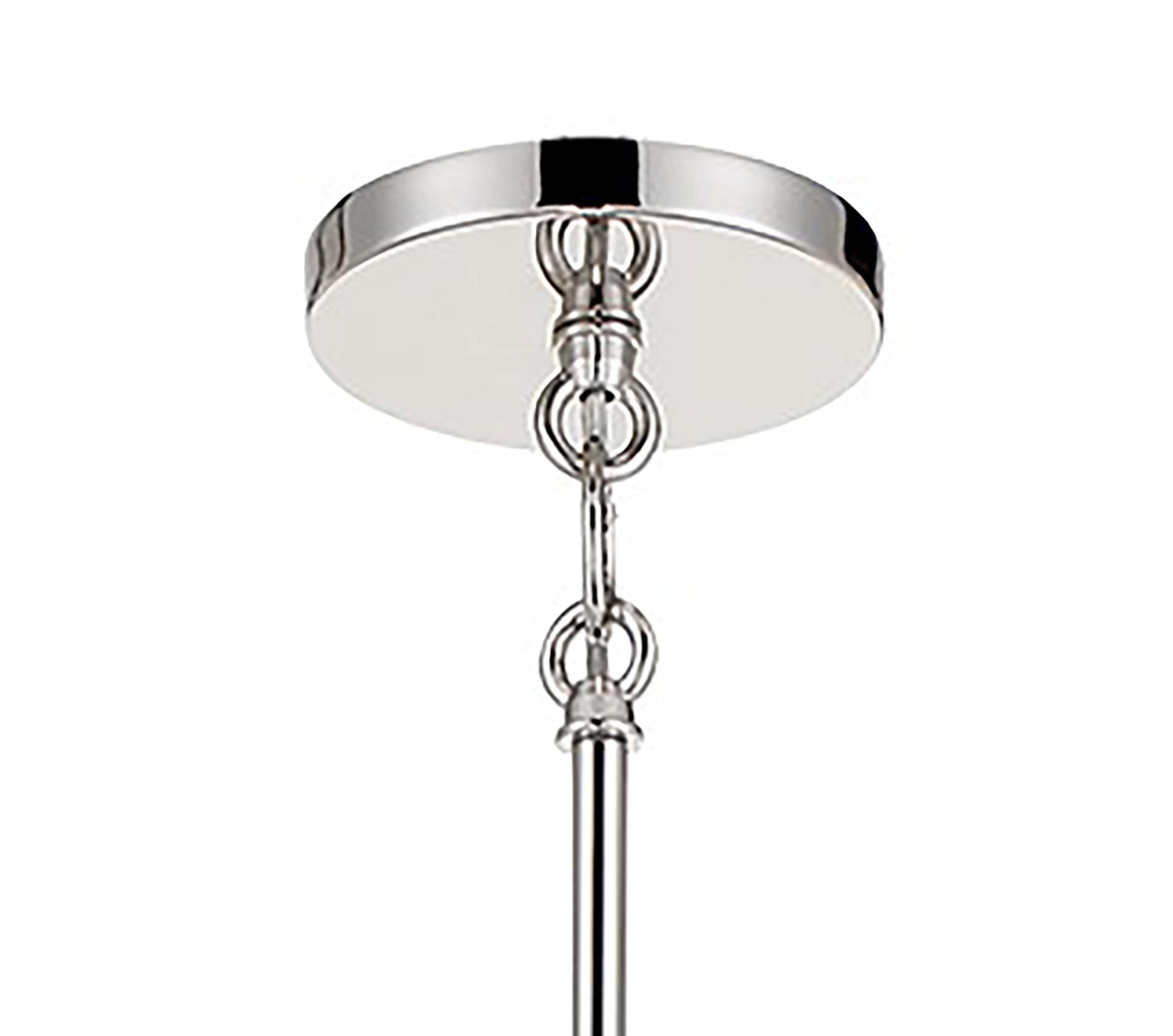 Polished Nickel Mini Pendant with White Silk Shade