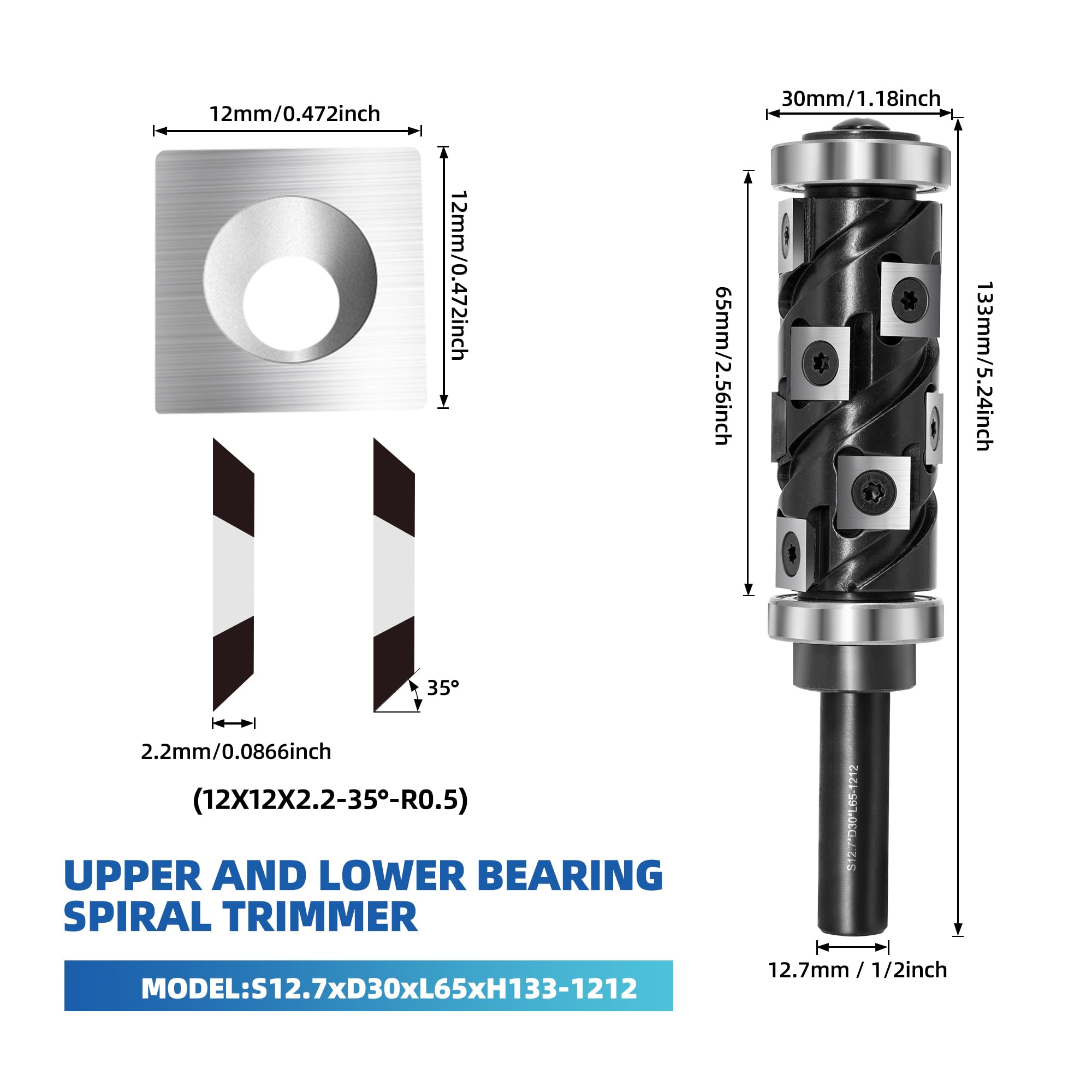 Phewnyzo LPW0722W144 Trimming-Cutout-Router-Bits - View #2