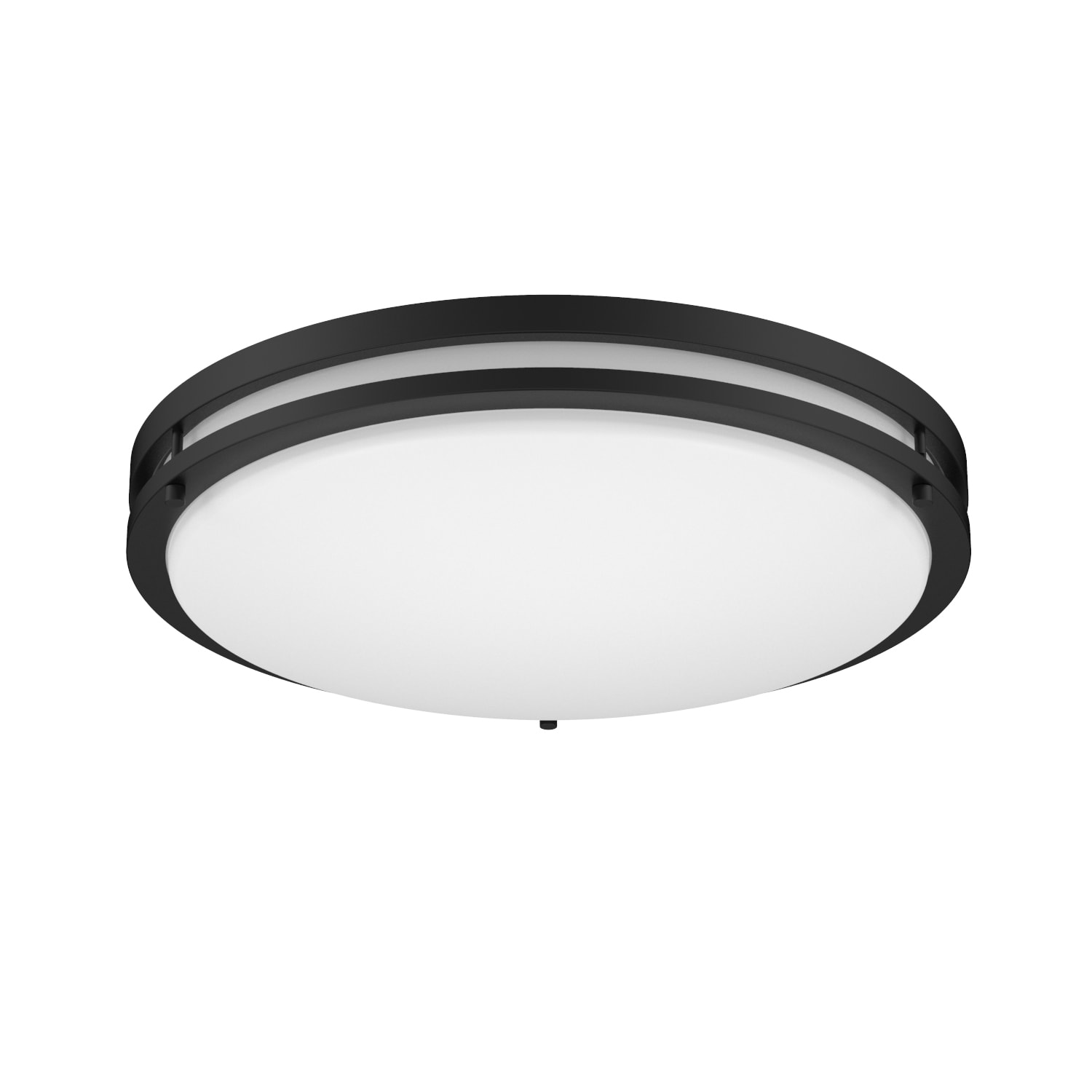Project Source MXL1139-L42K9027H 1 -Light 17-in Matte Black Integrated LED Flush Mount Light