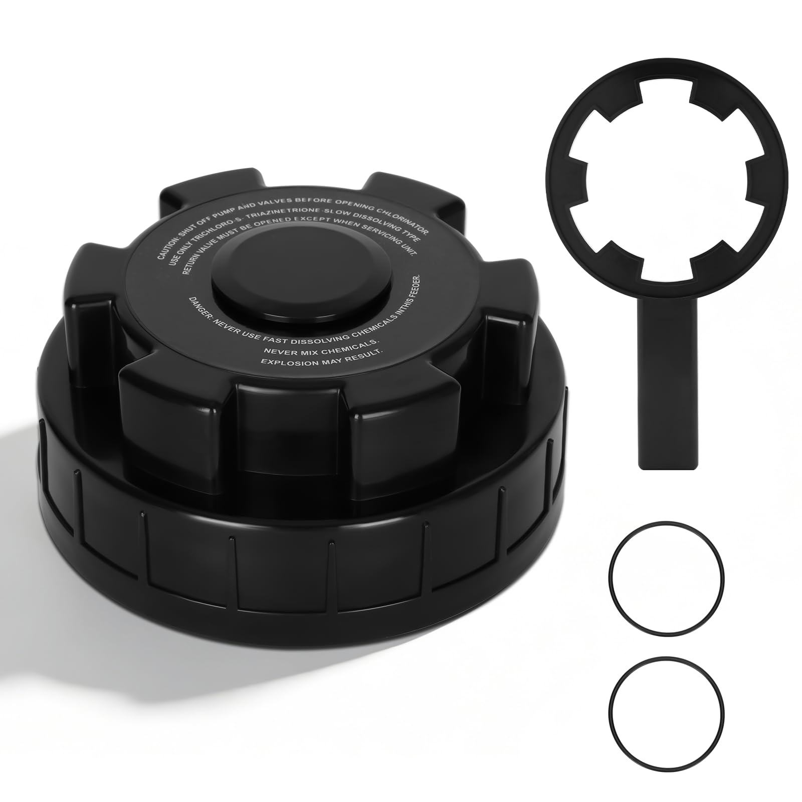 KHKFY  Compatible Chlorinator Lid Cover for CL200EF CL220EF CLX200CA with Reinforced Wrench and Two ORings Kit Pool Chlorinator Lid Opener Tool