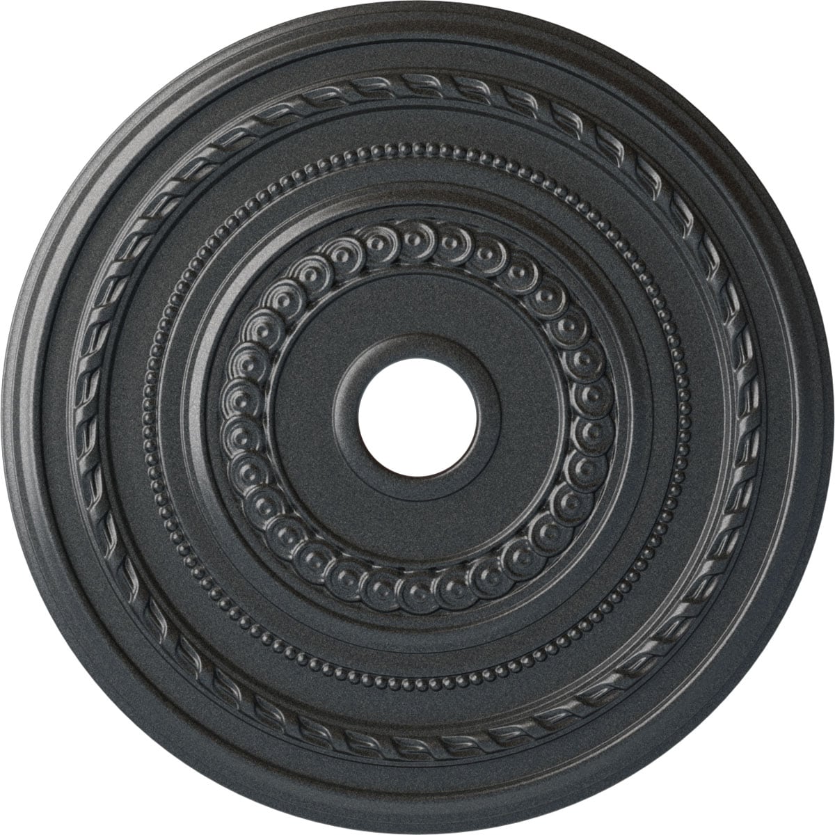 Ekena Millwork CM25COPES Cole 25.375-in W x 25.375-in L Painted Pewter Polyurethane Whole Ceiling Medallion