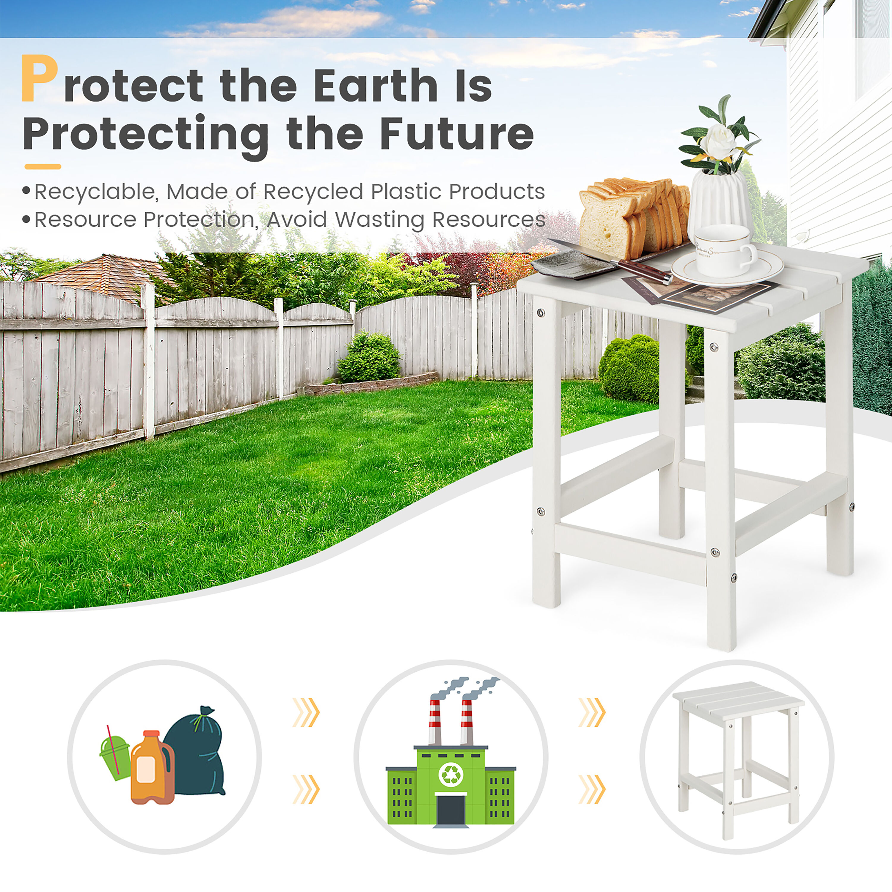 Costway NP10939WH Patio-Tables - View #4