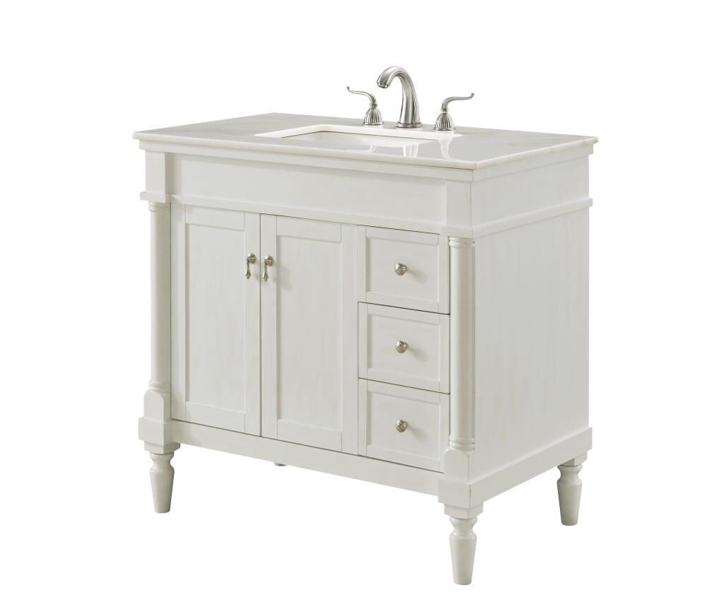 Elegant Decor First Impressions 36-in White Undermount Single Sink ...