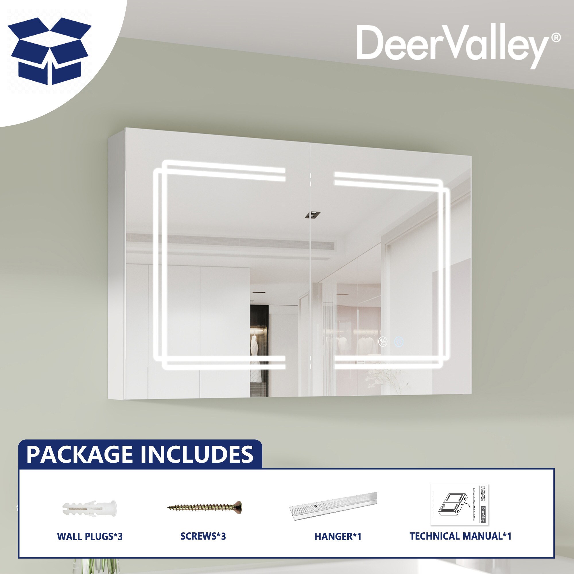 Silver Aluminum LED Medicine Cabinet with Mirror and Bluetooth Speaker