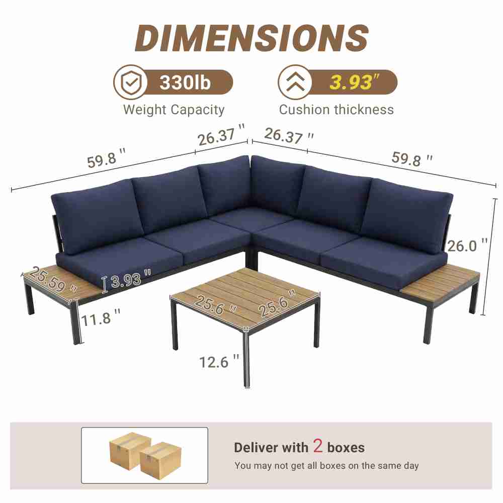 Coolbibila ARLIE-PATIO-BLUE Patio-Conversation-Sets - View #3
