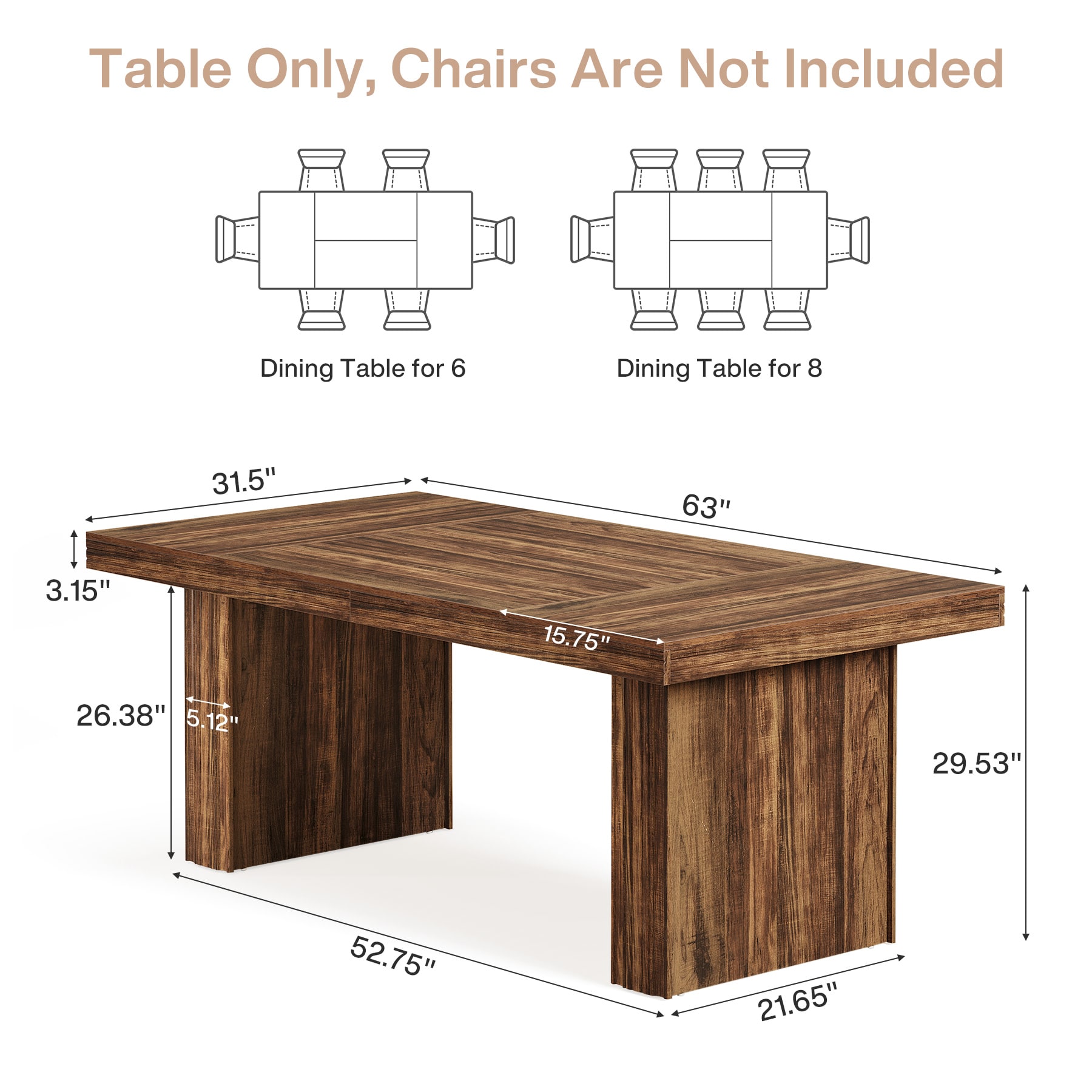 Tribesigns LWOYJL-1535YY Dining-Tables - View #4