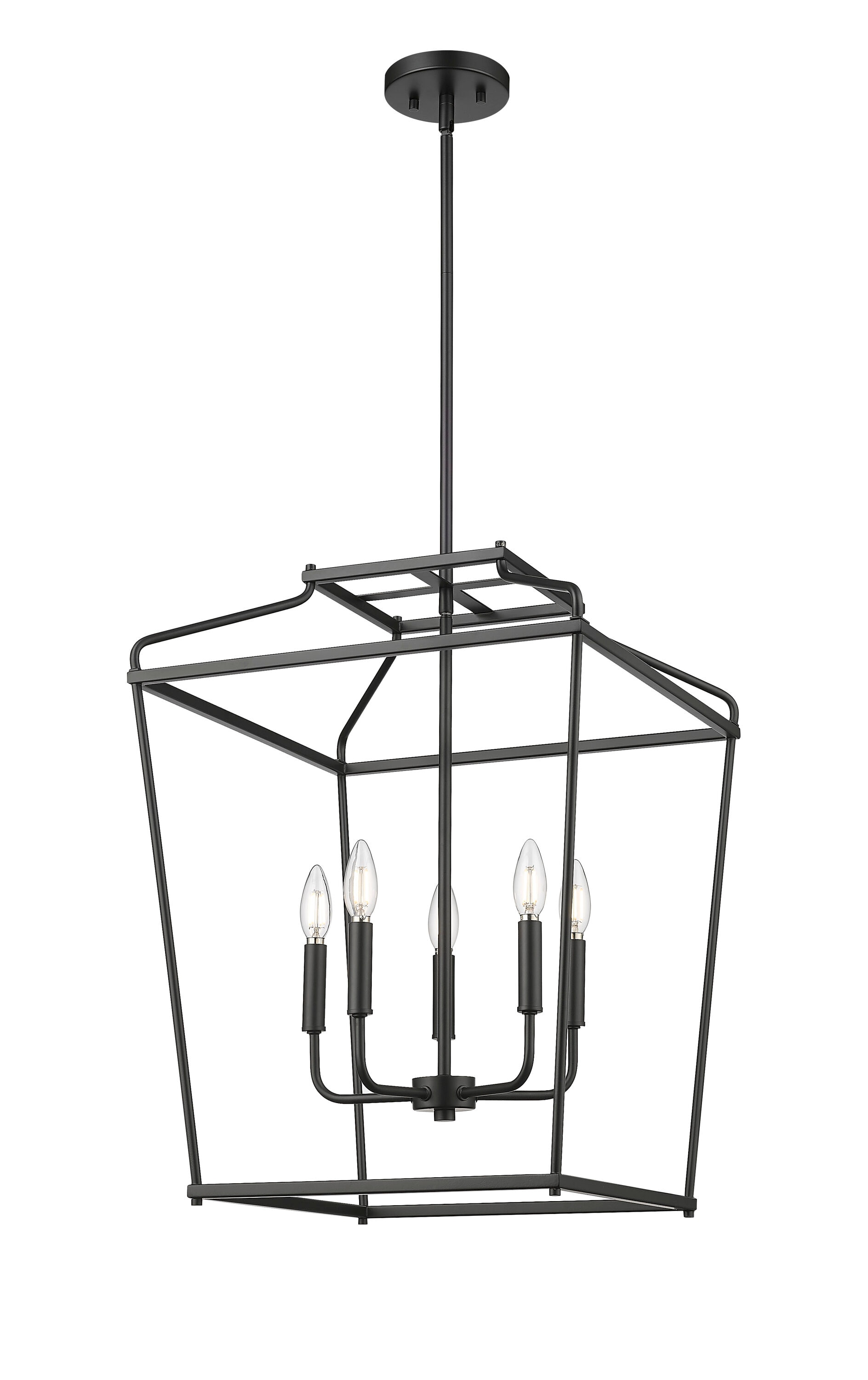 Millennium Lighting Nellita 5 -Light Matte Black Traditional Lantern Medium Hanging Pendant Light