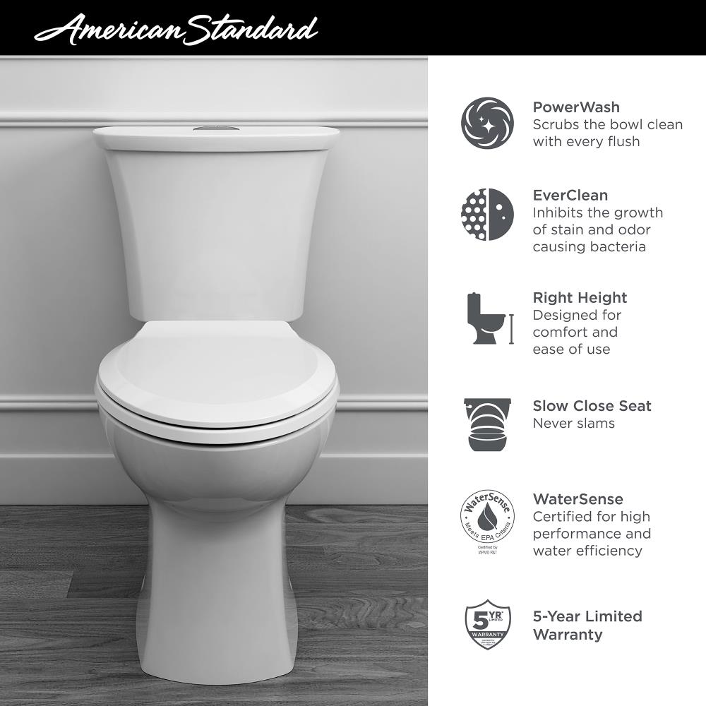 American Standard Edgemere White Dual Flush Elongated Chair Height 2 ...