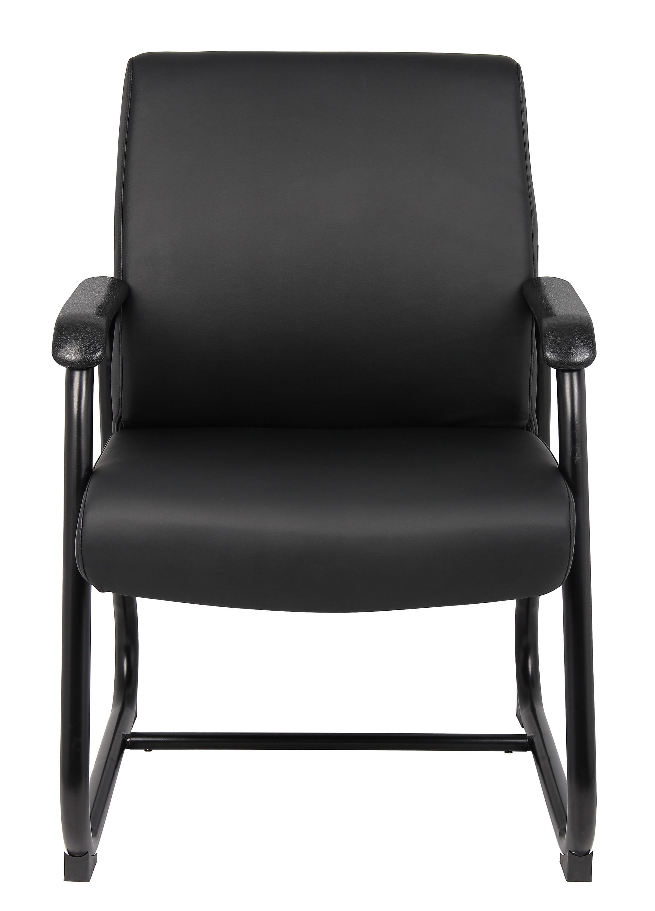 Sleek Minimalist Heavy Duty Guest Chair in Black Caressoft